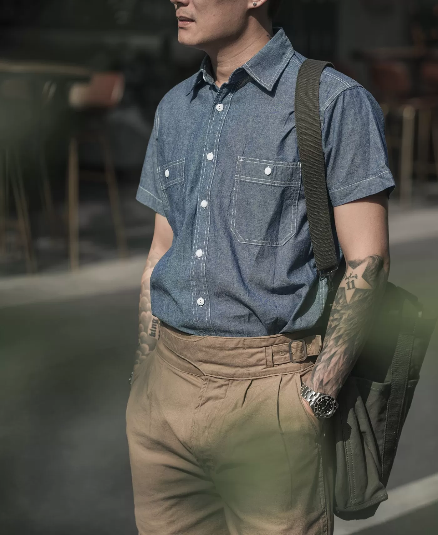 chambray_short_sleeve_work_shirt_3.webp Hot Chambray Short Sleeve Work Shirt Short Sleeve Shirts