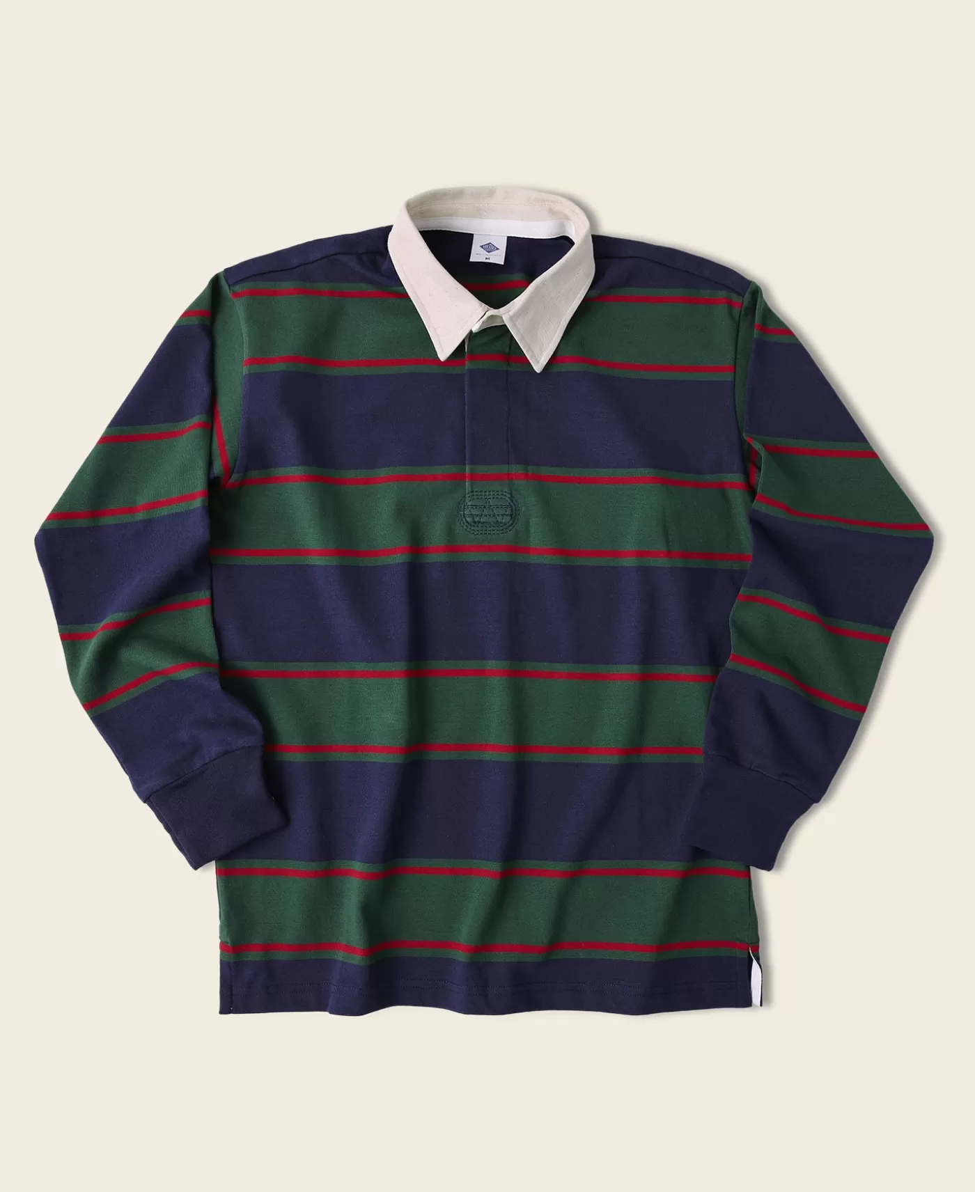 Fashion Classic Fit Striped Jersey Rugby Shirt - Green/Navy/Red Long Sleeve T-Shirts
