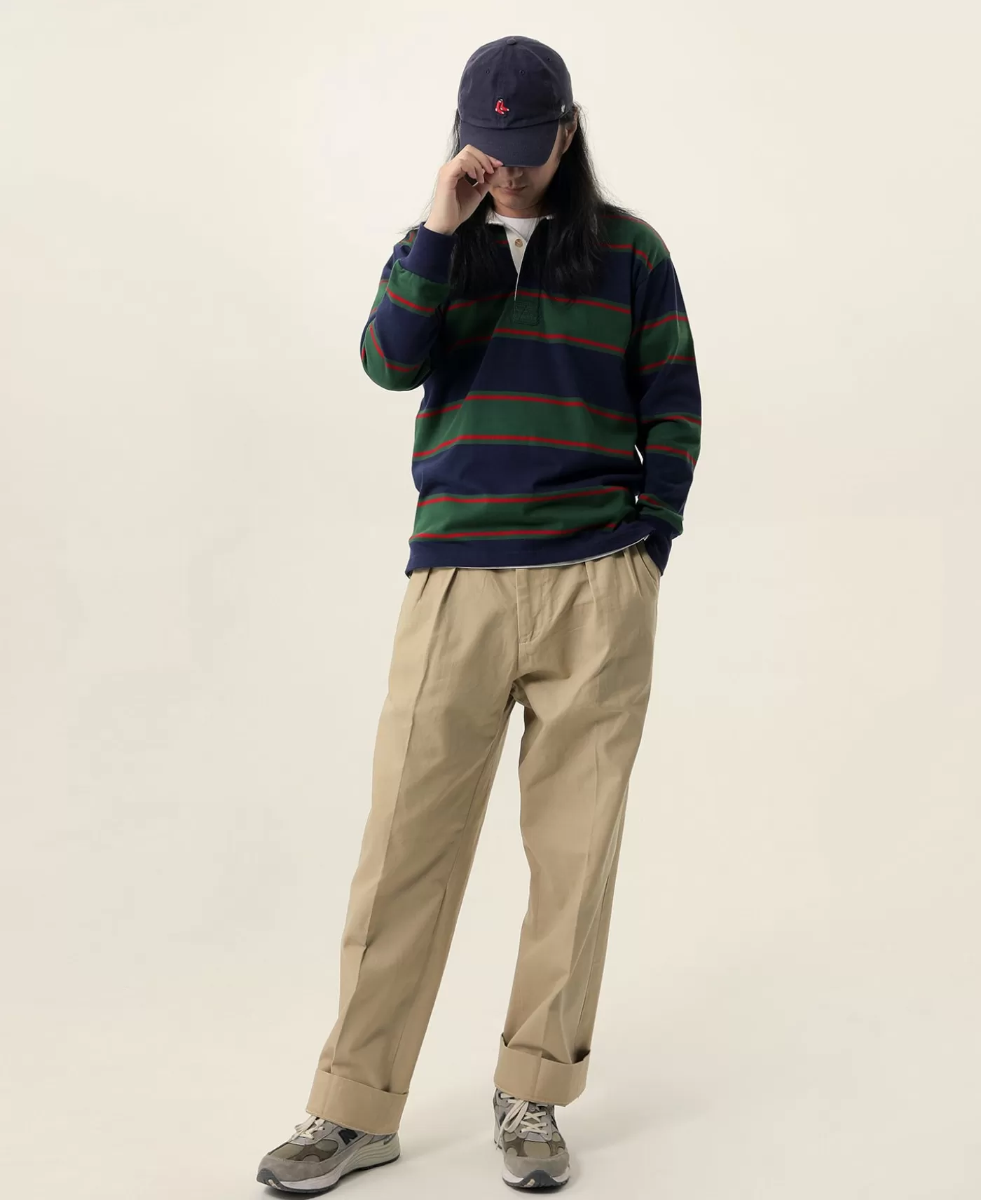 classic_fit_striped_jersey_rugby_shirt__greennavyred_3.webp Fashion Classic Fit Striped Jersey Rugby Shirt - Green/Navy/Red Long Sleeve T-Shirts