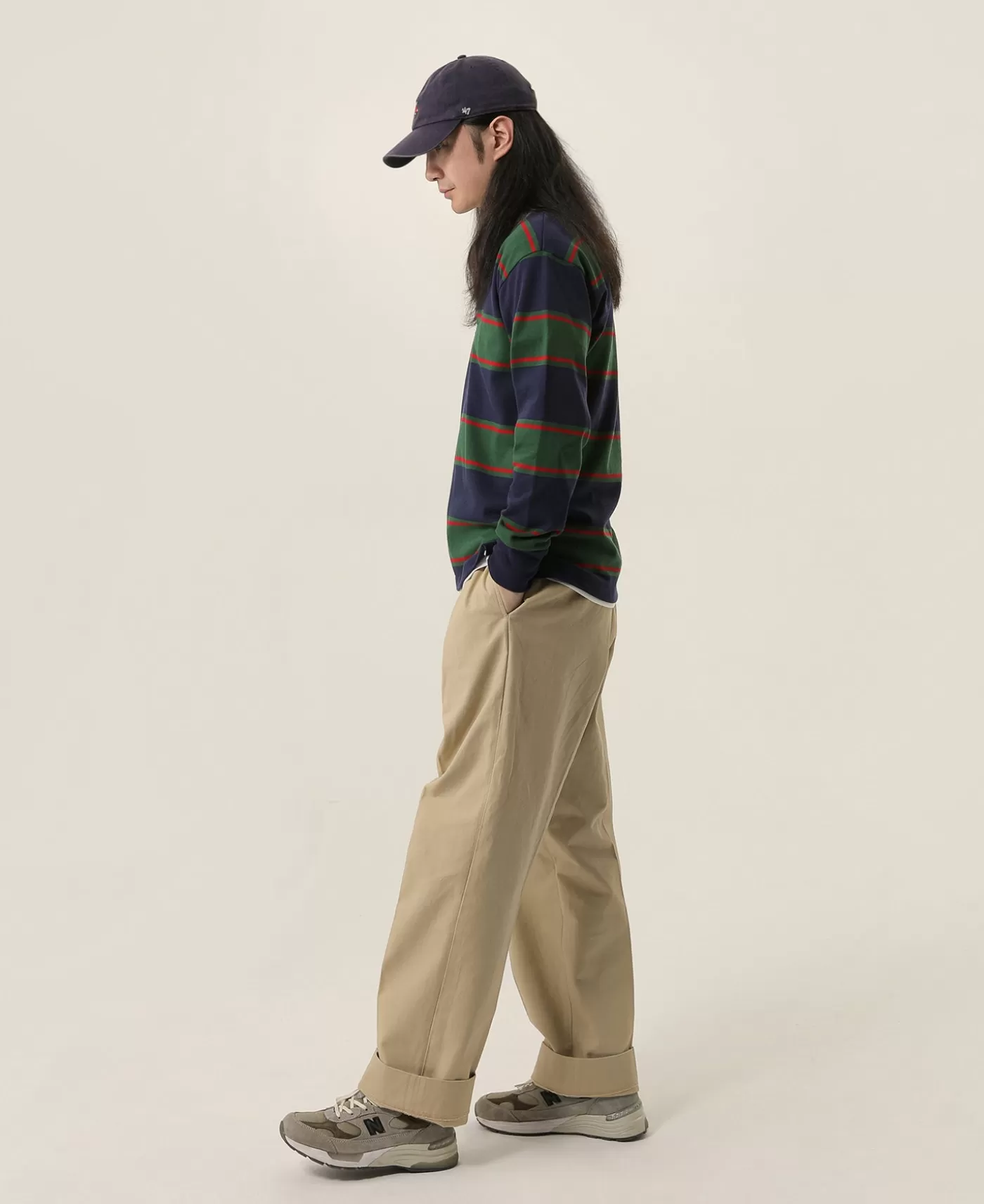 classic_fit_striped_jersey_rugby_shirt__greennavyred_4.webp Fashion Classic Fit Striped Jersey Rugby Shirt - Green/Navy/Red Long Sleeve T-Shirts