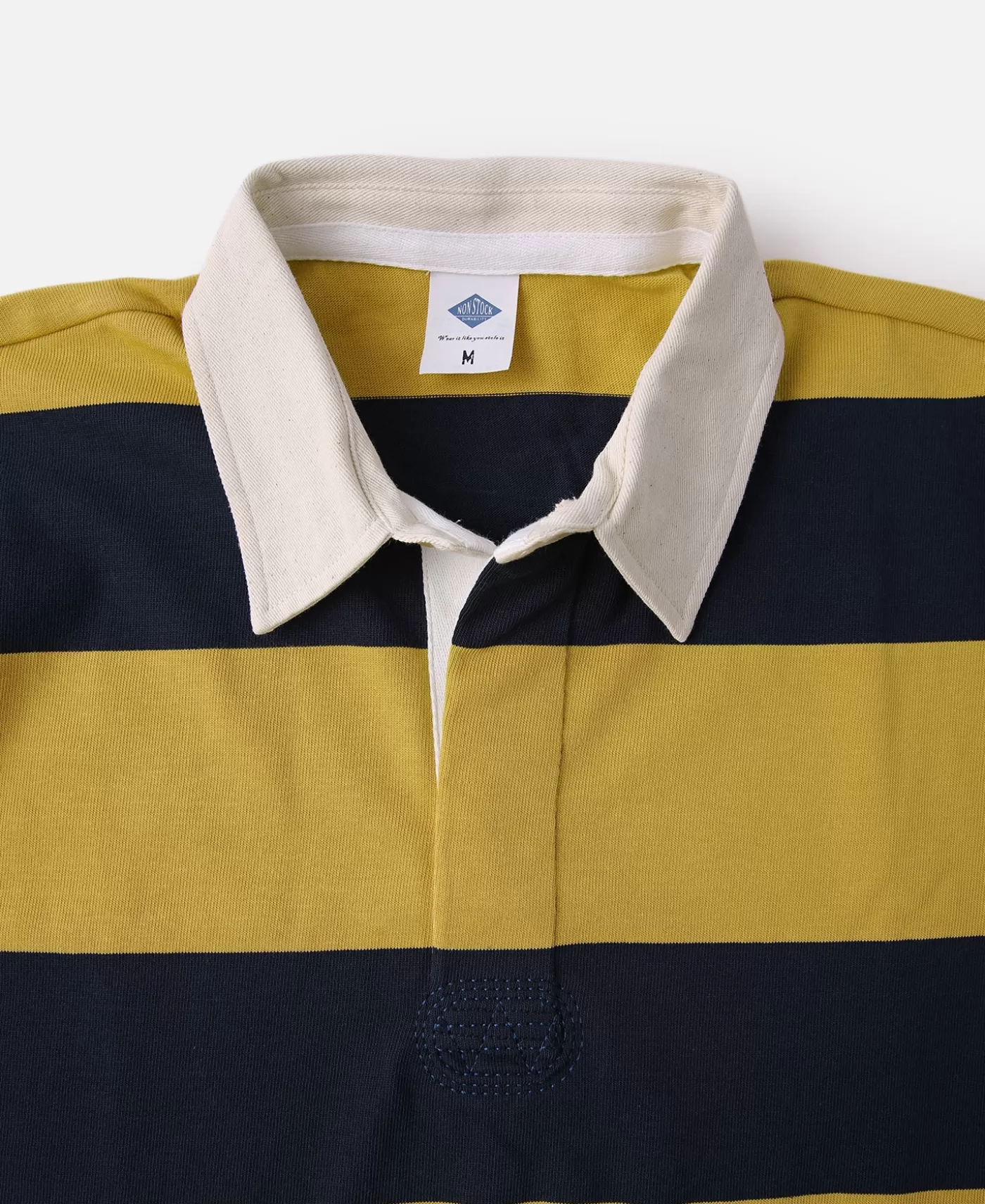 classic_fit_striped_jersey_rugby_shirt__yellownavy_6.webp Clearance Classic Fit Striped Jersey Rugby Shirt - Long Sleeve T-Shirts