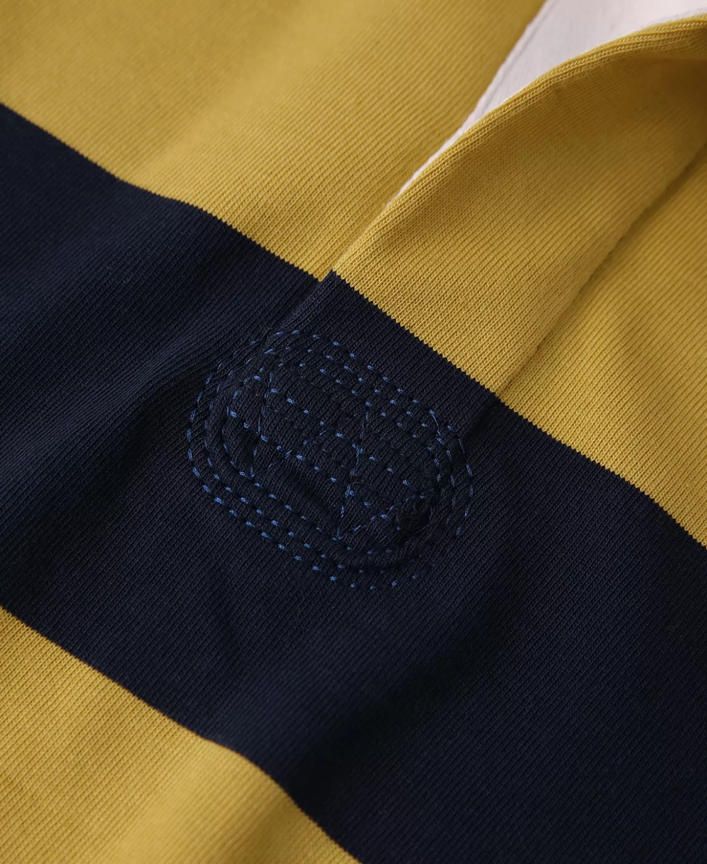 classic_fit_striped_jersey_rugby_shirt__yellownavy_7.webp Clearance Classic Fit Striped Jersey Rugby Shirt - Long Sleeve T-Shirts