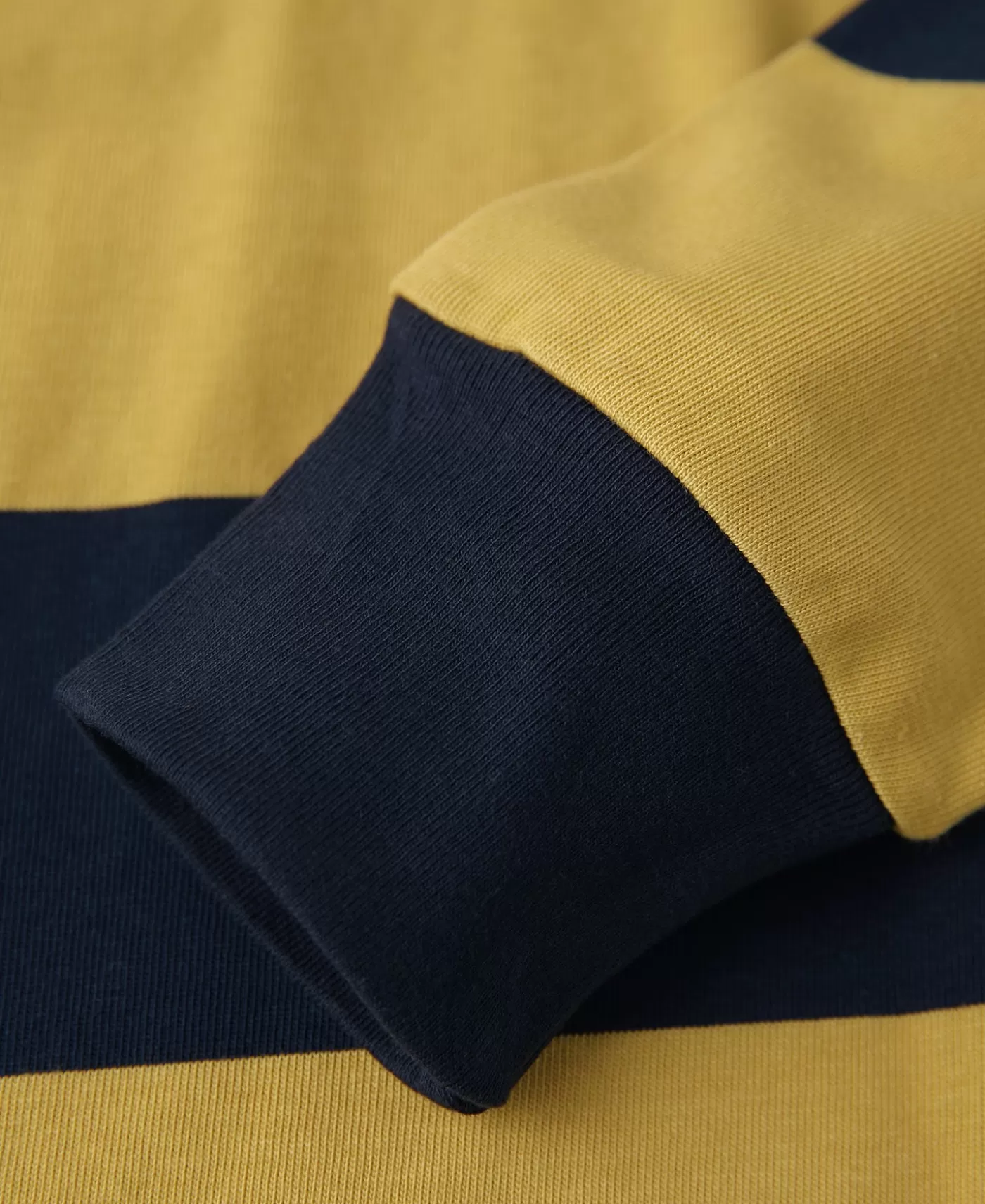 classic_fit_striped_jersey_rugby_shirt__yellownavy_8.webp Clearance Classic Fit Striped Jersey Rugby Shirt - Long Sleeve T-Shirts