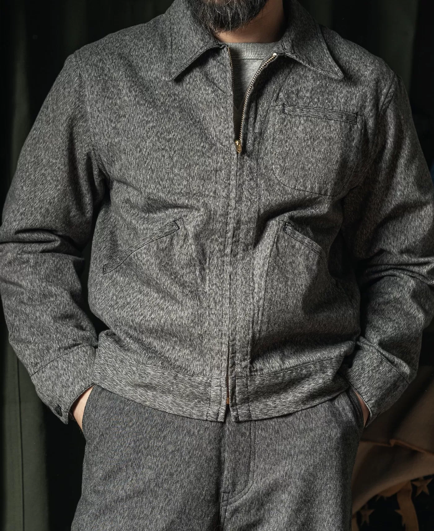 covert_salt__pepper_cossack_jacket_2.webp Hot Covert Cossack Jacket Jackets & Coats