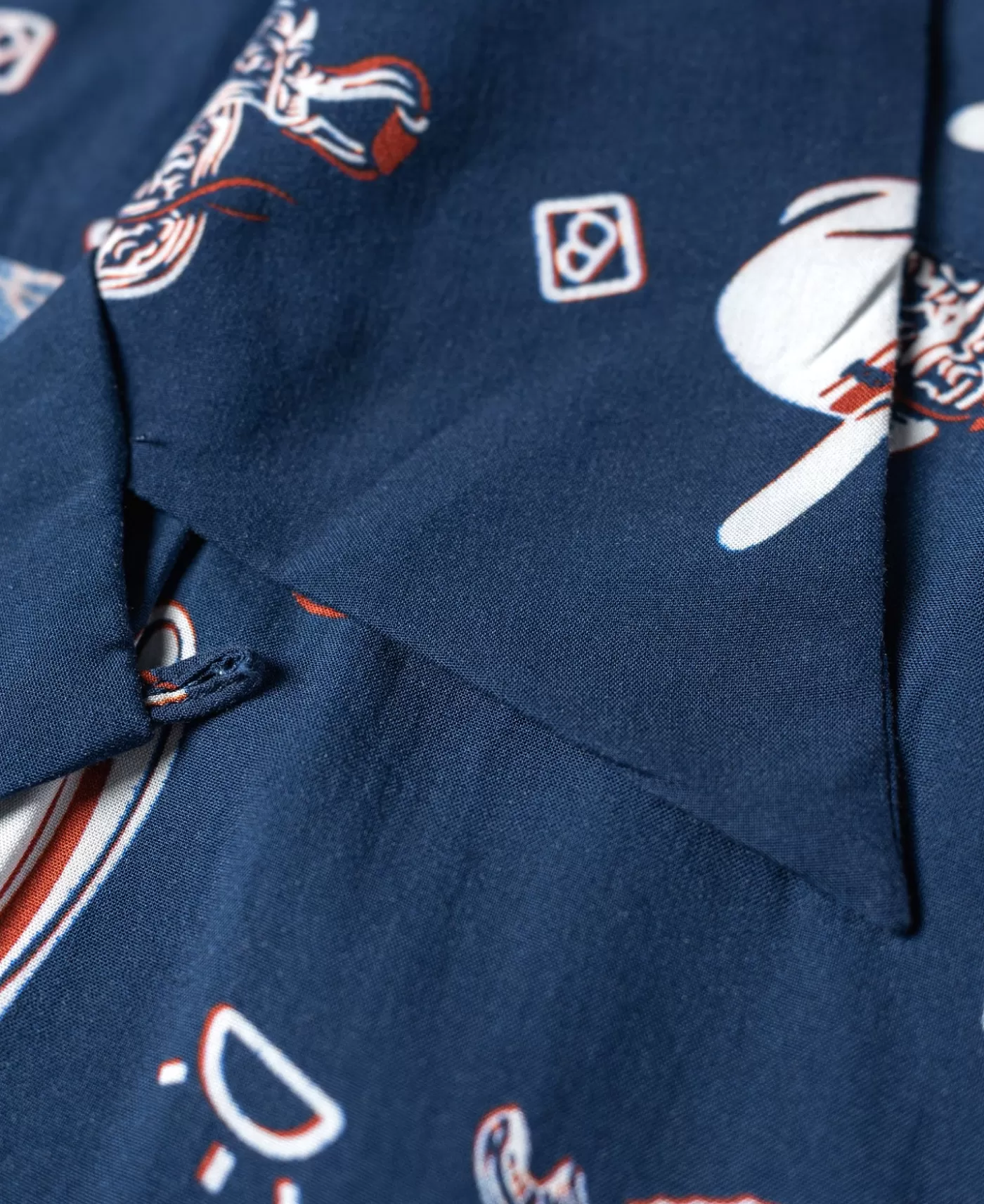 cowboy_symbols_pattern_cuban_collar_shirt__navy_8.webp Shop Cowboy Symbols Pattern Cuban Collar Shirt - Short Sleeve Shirts