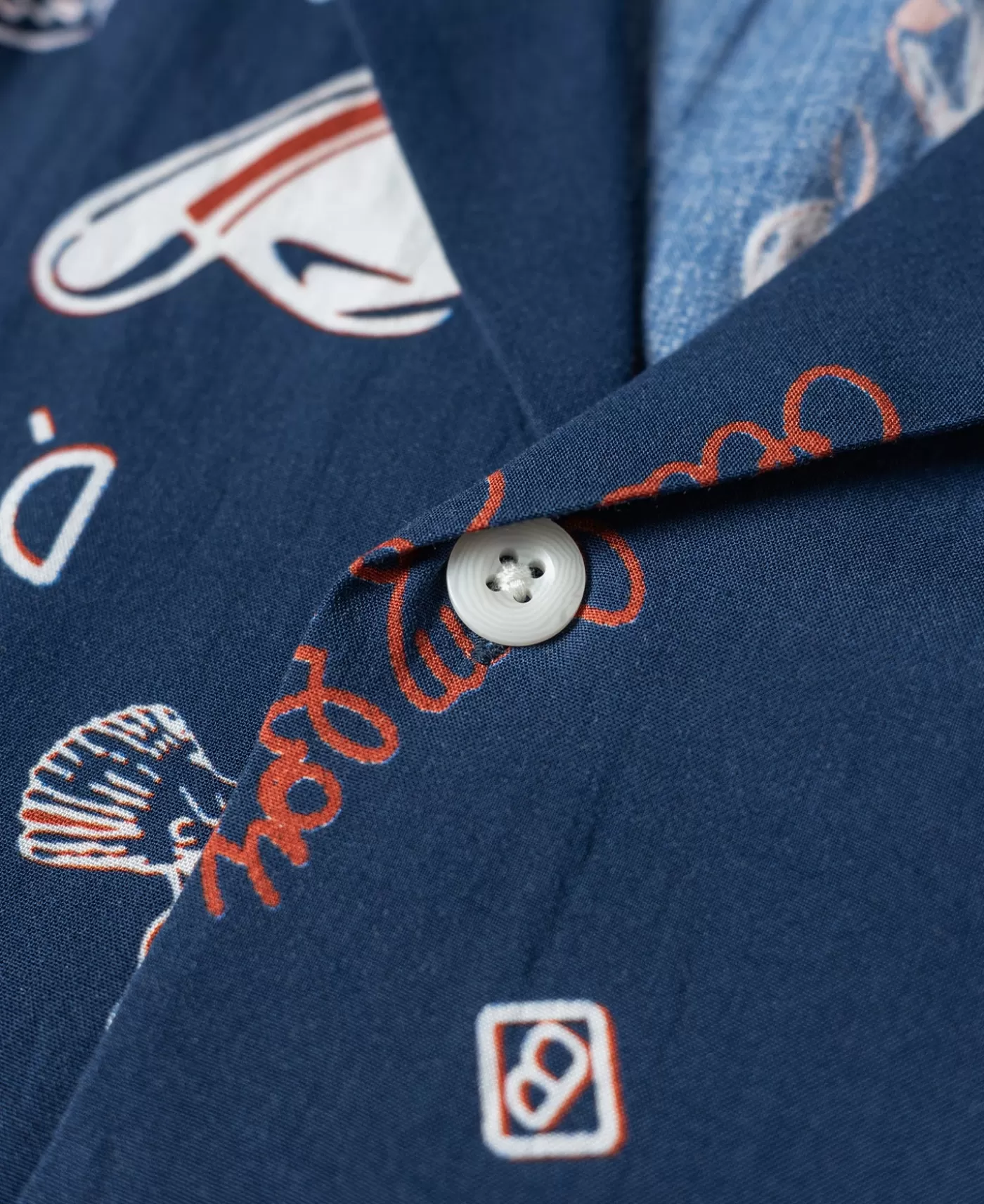 cowboy_symbols_pattern_cuban_collar_shirt__navy_9.webp Shop Cowboy Symbols Pattern Cuban Collar Shirt - Short Sleeve Shirts