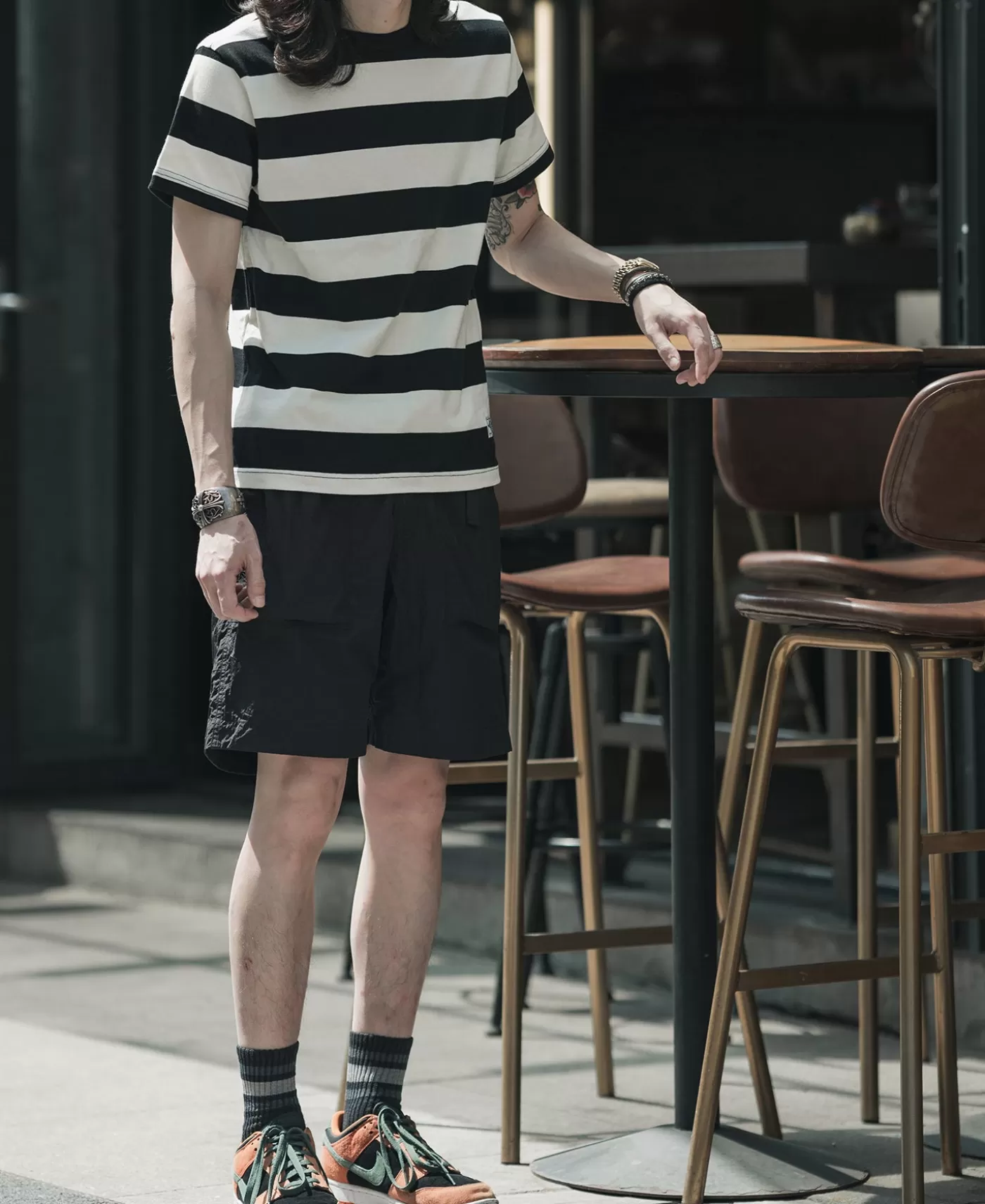 heavyweight_cotton_wide_striped_tshirt__blackwhite_3.webp Discount Heavyweight Cotton Wide Striped T-Shirt - Short Sleeve T-Shirts