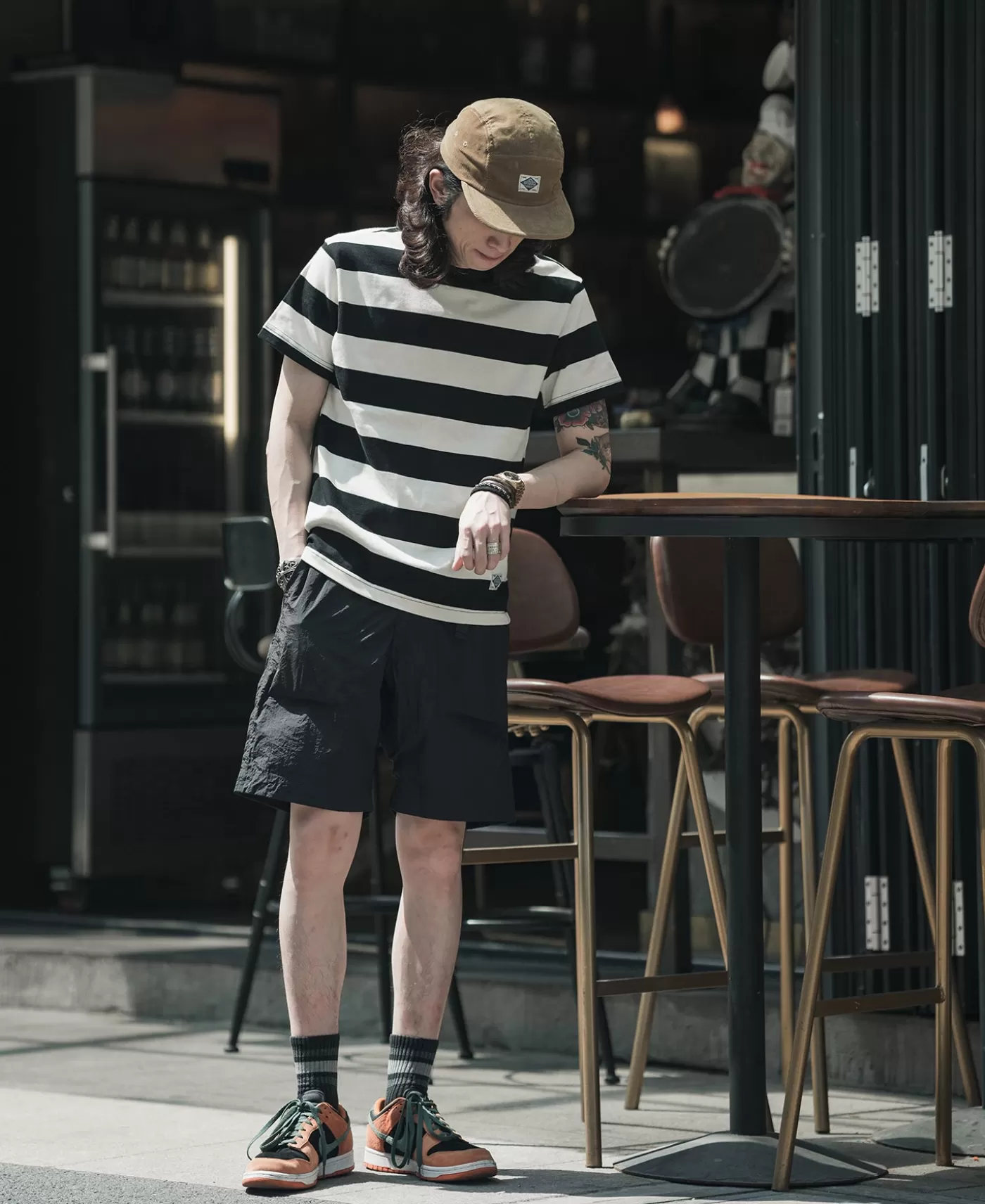 heavyweight_cotton_wide_striped_tshirt__blackwhite_4.webp Discount Heavyweight Cotton Wide Striped T-Shirt - Short Sleeve T-Shirts