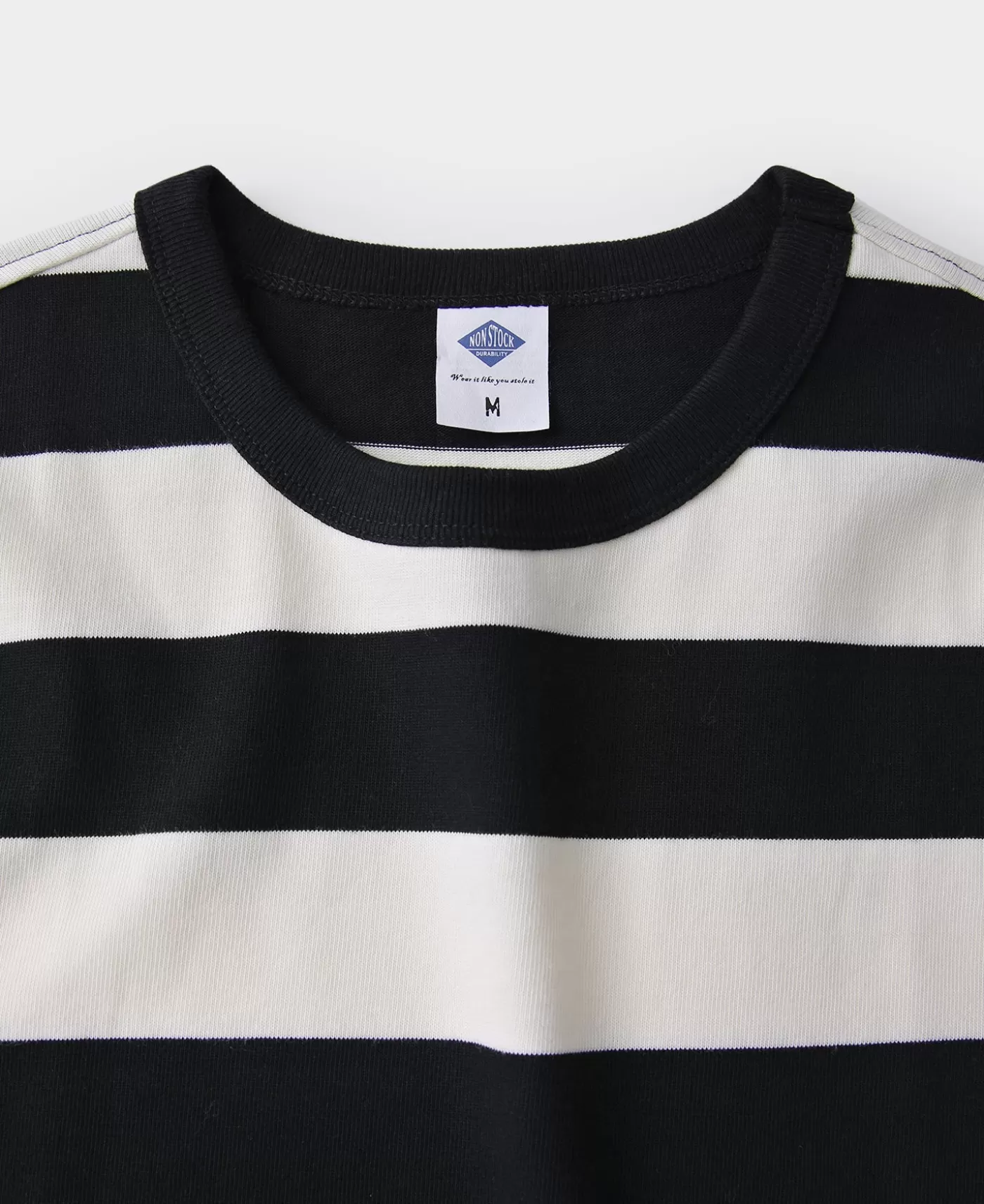 heavyweight_cotton_wide_striped_tshirt__blackwhite_7.webp Discount Heavyweight Cotton Wide Striped T-Shirt - Short Sleeve T-Shirts