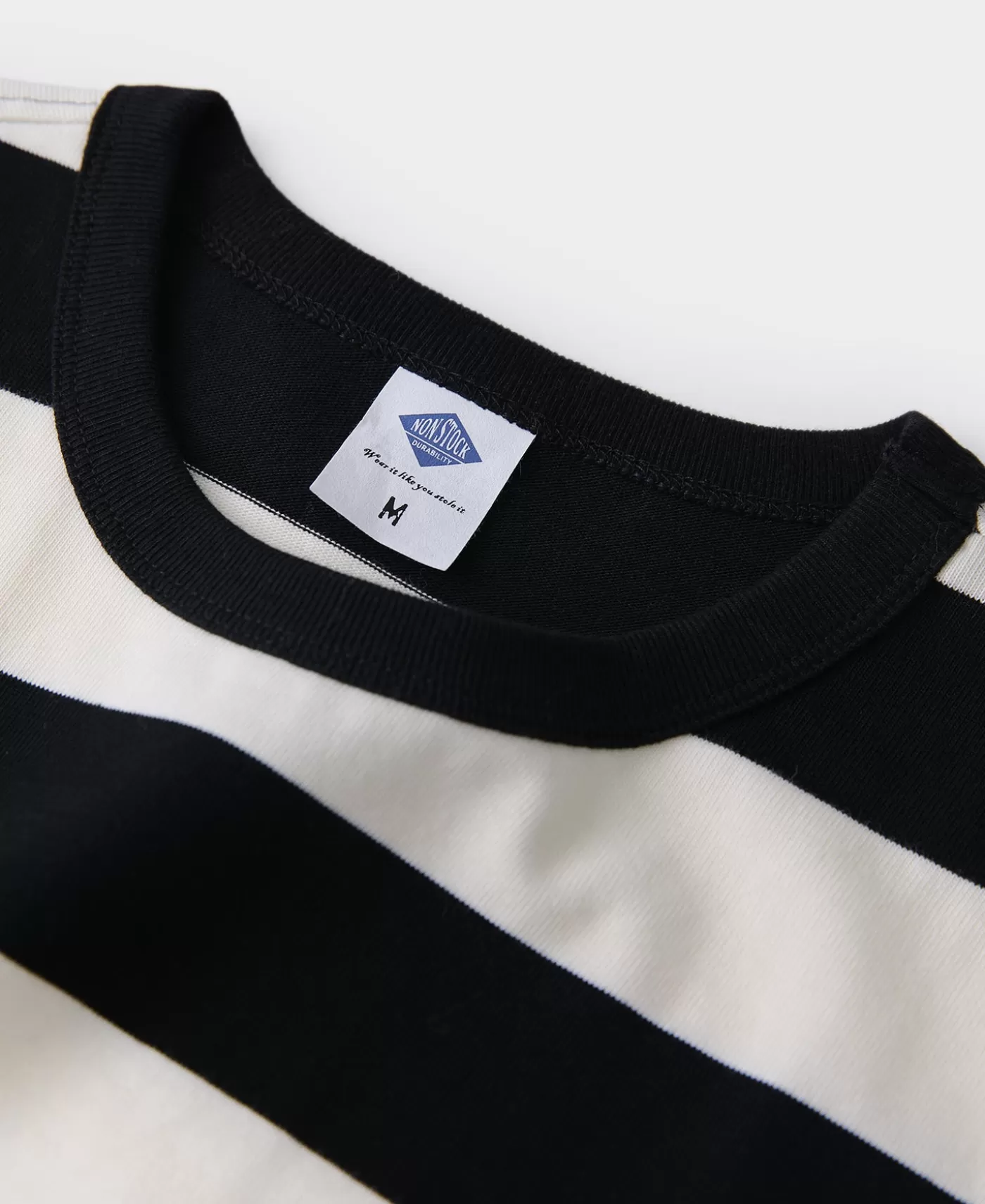 heavyweight_cotton_wide_striped_tshirt__blackwhite_8.webp Discount Heavyweight Cotton Wide Striped T-Shirt - Short Sleeve T-Shirts