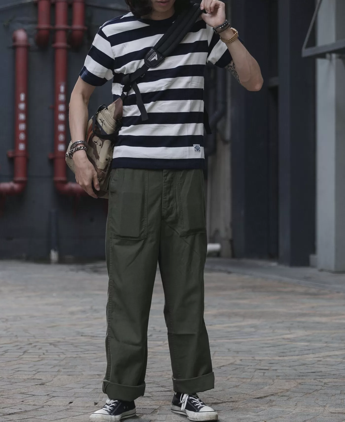 heavyweight_cotton_wide_striped_tshirt__bluewhite_4.webp Store Heavyweight Cotton Wide Striped T-Shirt - Short Sleeve T-Shirts