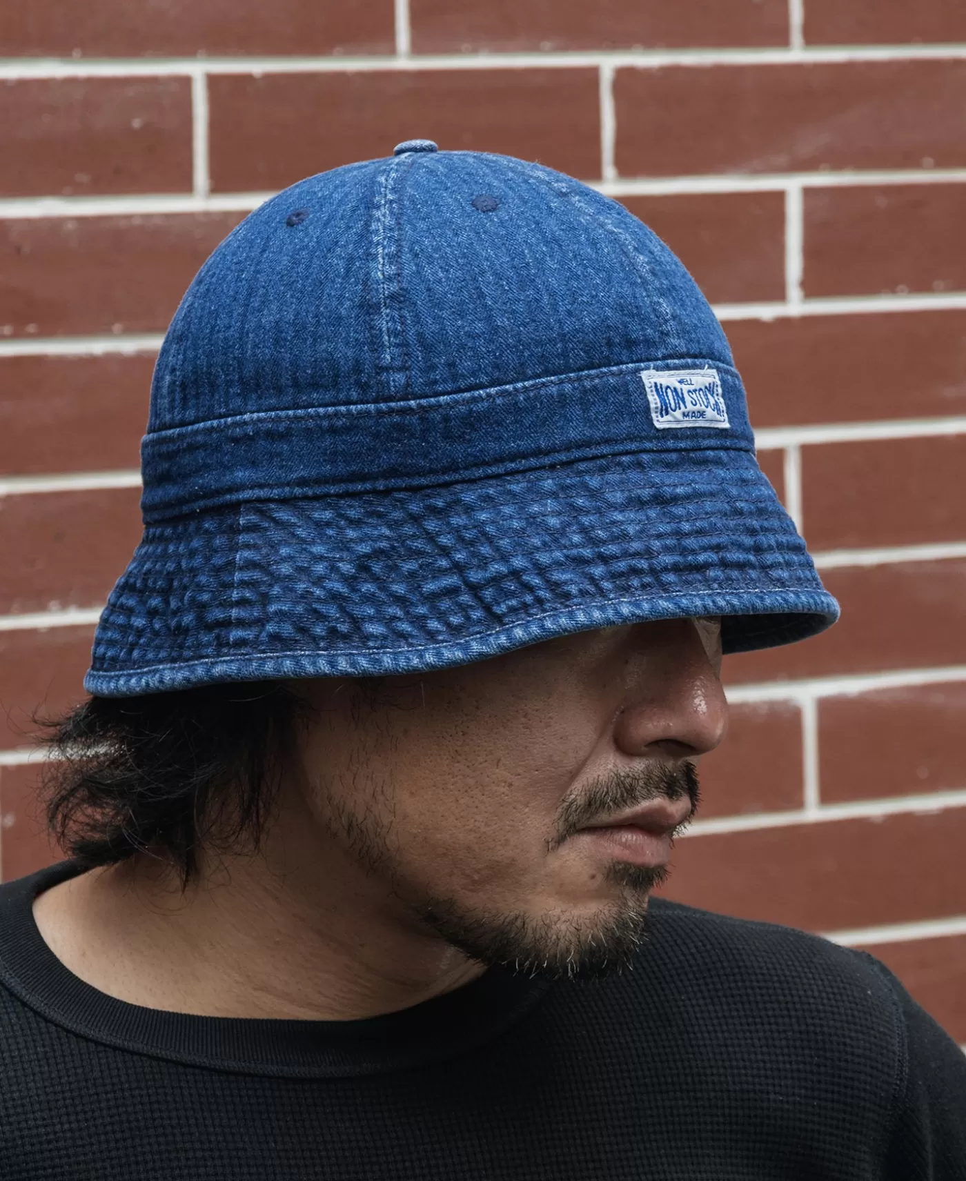 herringbone_denim_bucket_hat_2.webp Store Herringbone Denim Bucket Hat Hats & Caps