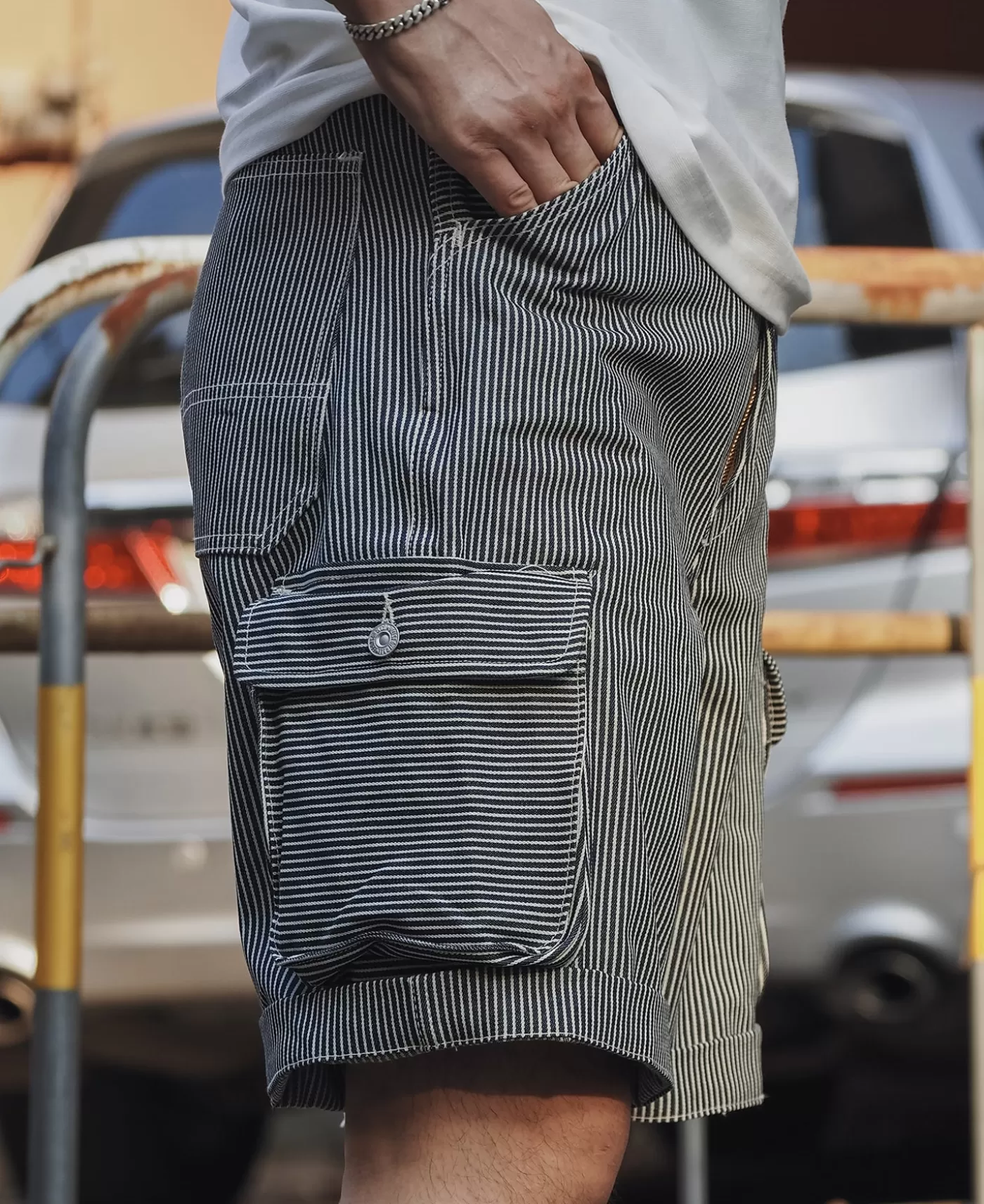 hickory_stripe_cotton_cargo_shorts_4.webp Best Sale Hickory Stripe Cotton Cargo Shorts Shorts