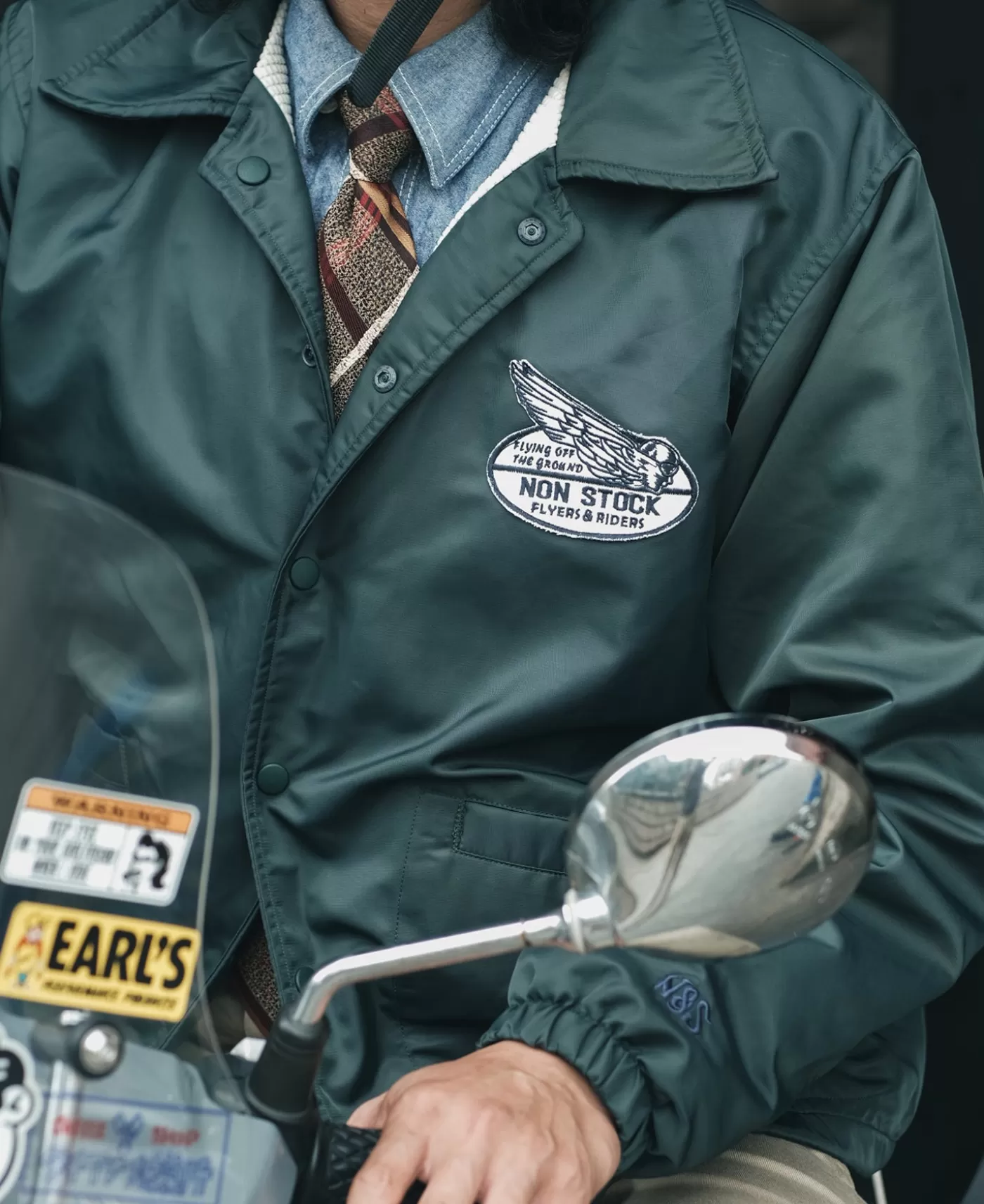 logoappliqued_nylon_coach_jacket__green_3.webp Store Logo-Appliqued Nylon Coach Jacket - Green Jackets & Coats