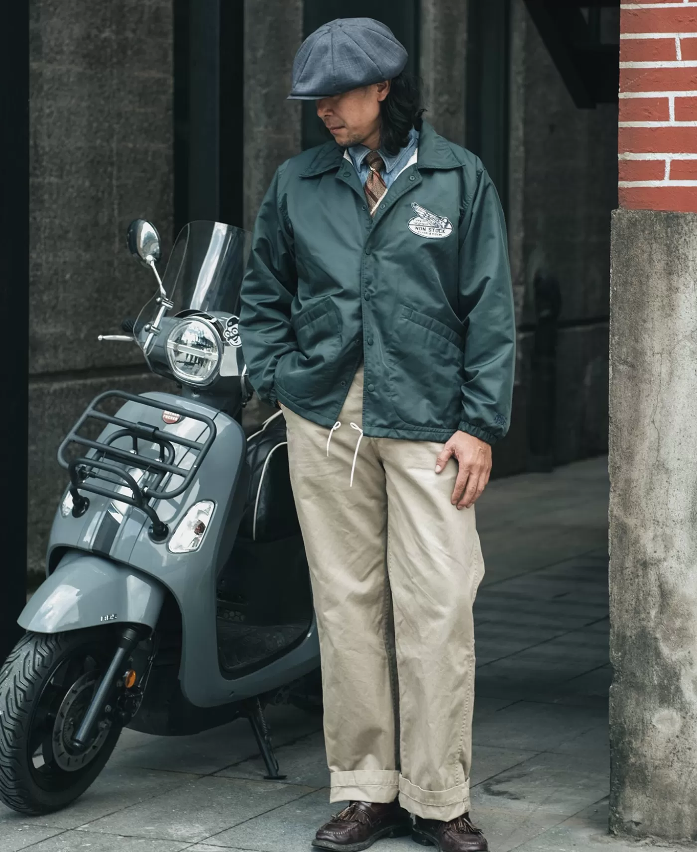 logoappliqued_nylon_coach_jacket__green_5.webp Store Logo-Appliqued Nylon Coach Jacket - Green Jackets & Coats