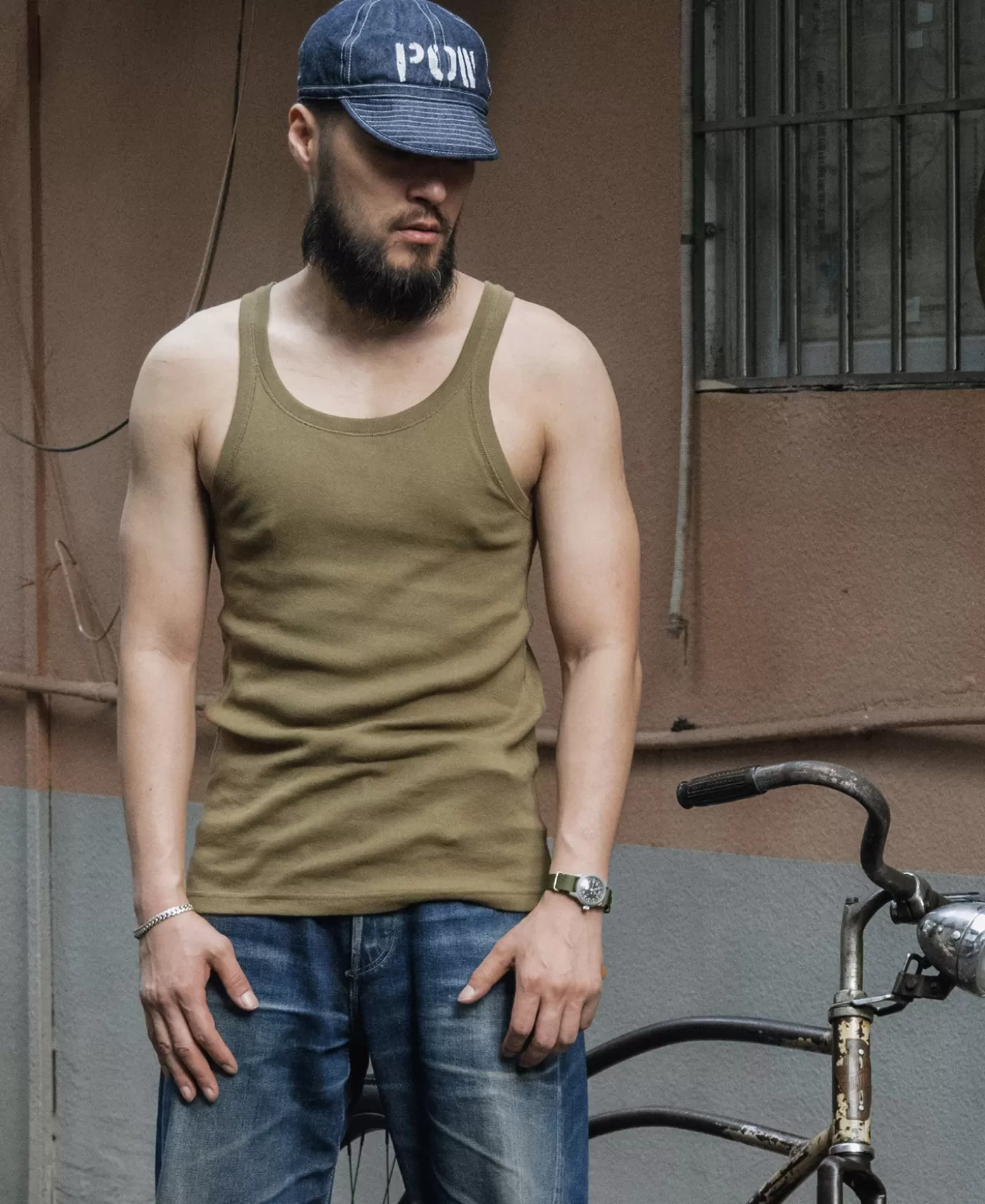 military_cotton_tank_top__olive_4.webp Discount Military Cotton Tank Top - Underwear
