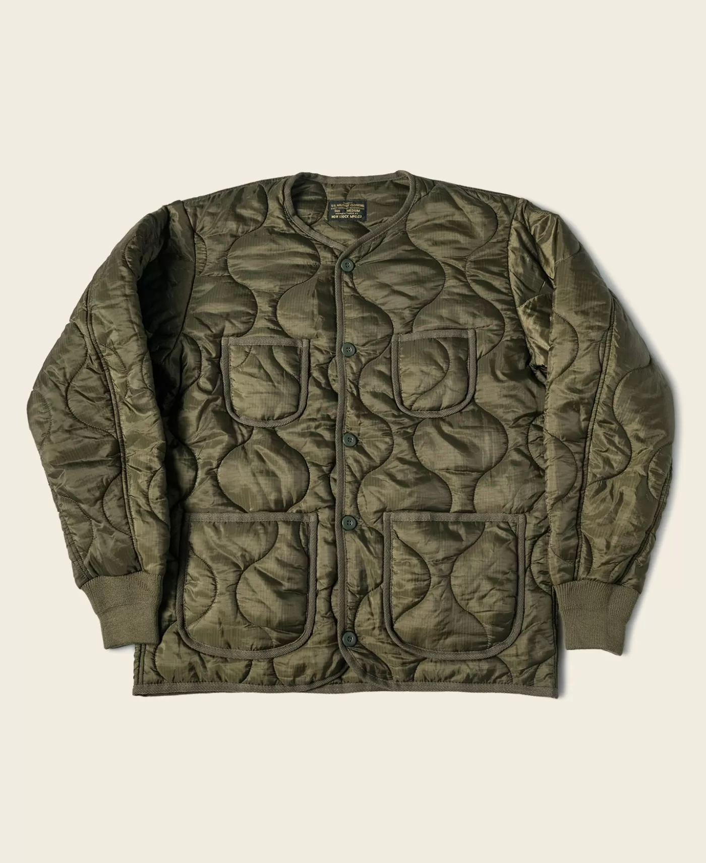 Fashion Military Style Quilted Padded Ripstop Nylon Jacket - Jackets & Coats