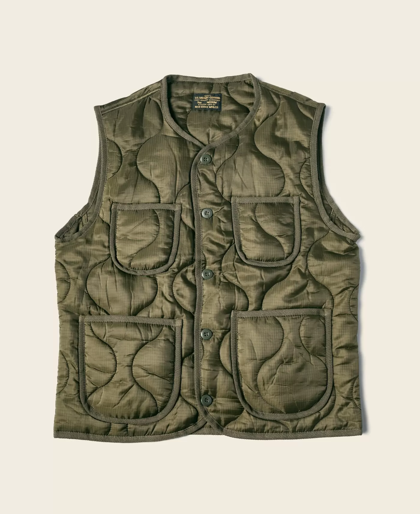 New Military Style Quilted Padded Ripstop Nylon Vest - Vests