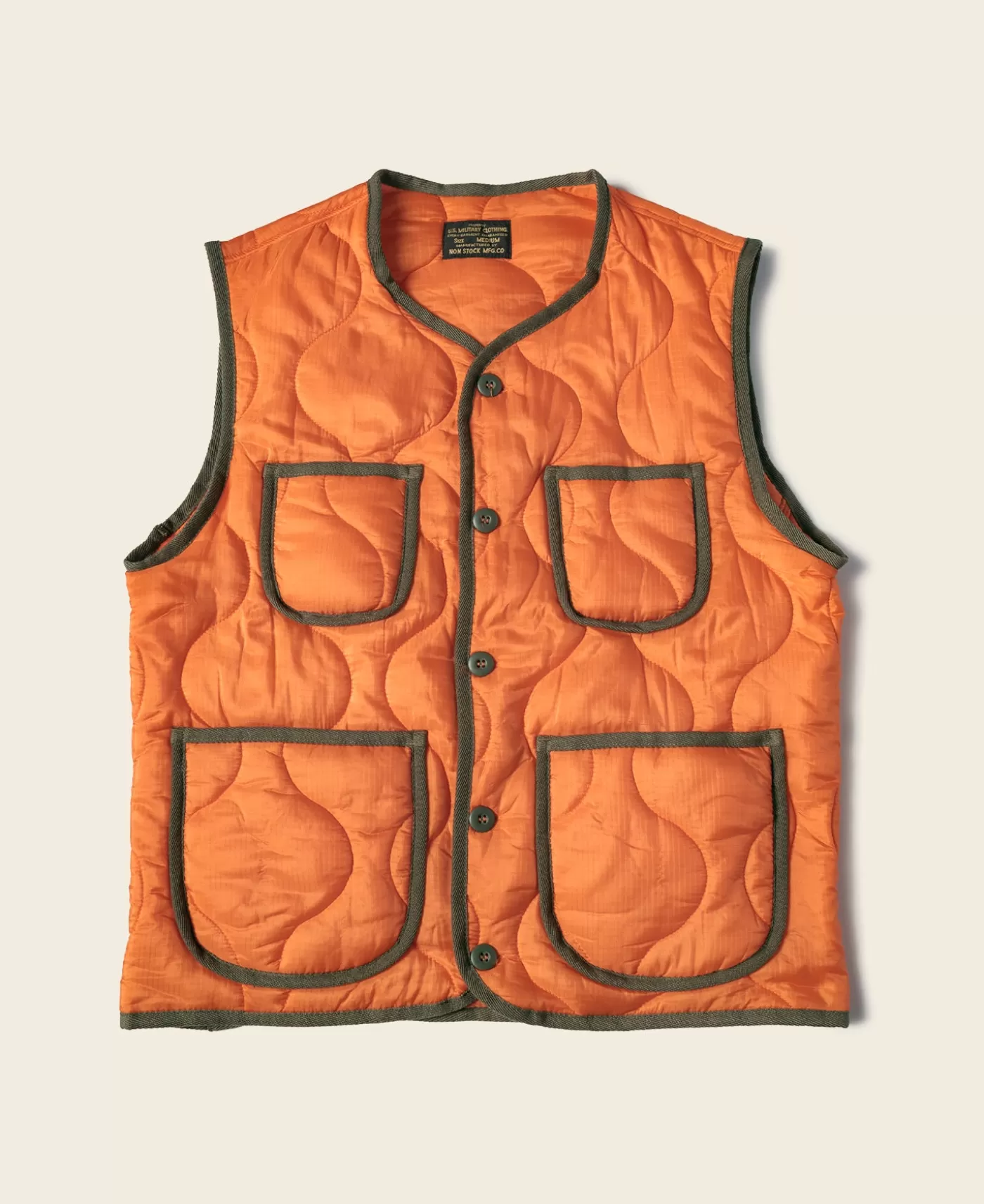 Sale Military Style Quilted Padded Ripstop Nylon Vest - Vests