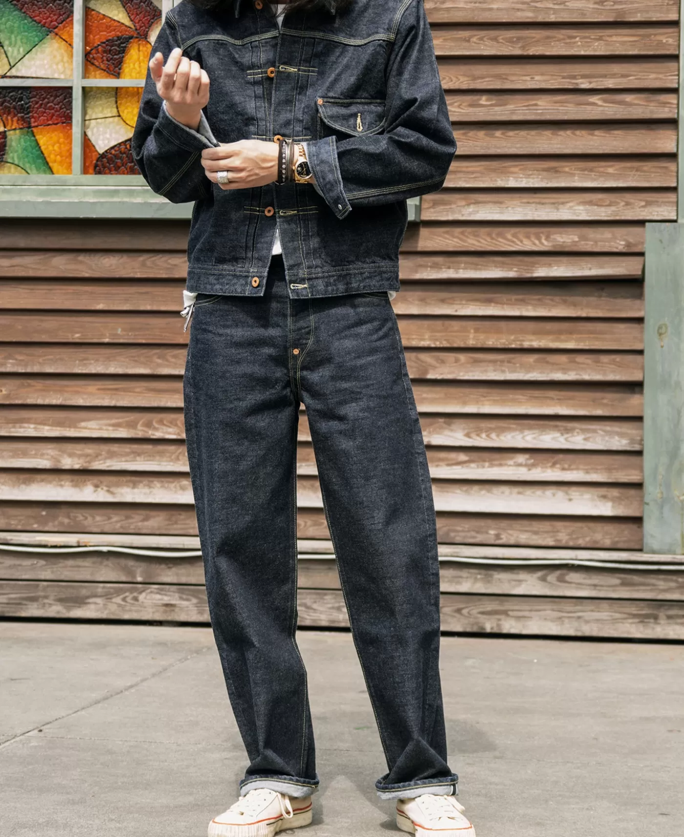 model_cowboy_selvedge_denim_jeans_4.webp Store 1936 Model Cowboy Selvedge Denim Jeans Jeans | Pants & Trousers