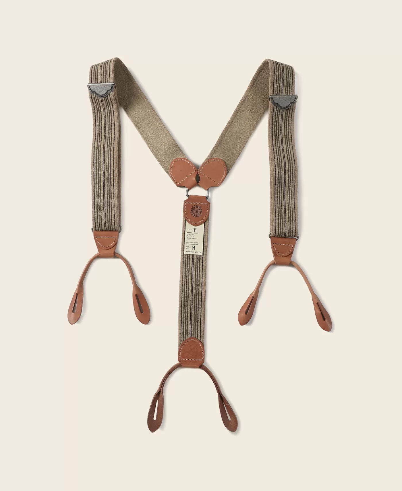 Hot Old-Time Y-Back Leather Button Suspenders - Others
