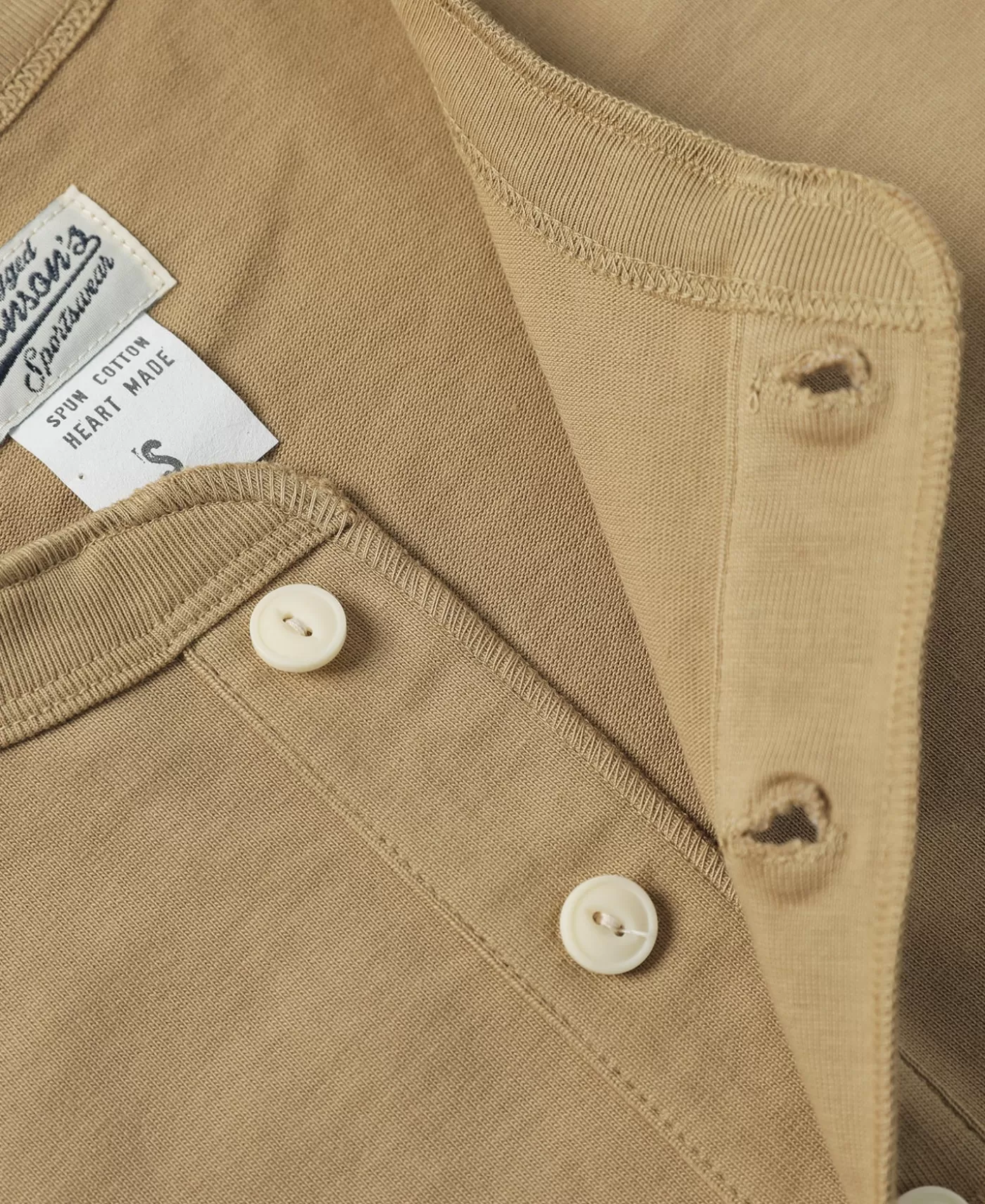 oz_cotton_short_sleeve_henley_tshirt__khaki_5.webp Best Sale 10.6 oz Cotton Short Sleeve Henley T-Shirt - Short Sleeve T-Shirts | Henleys