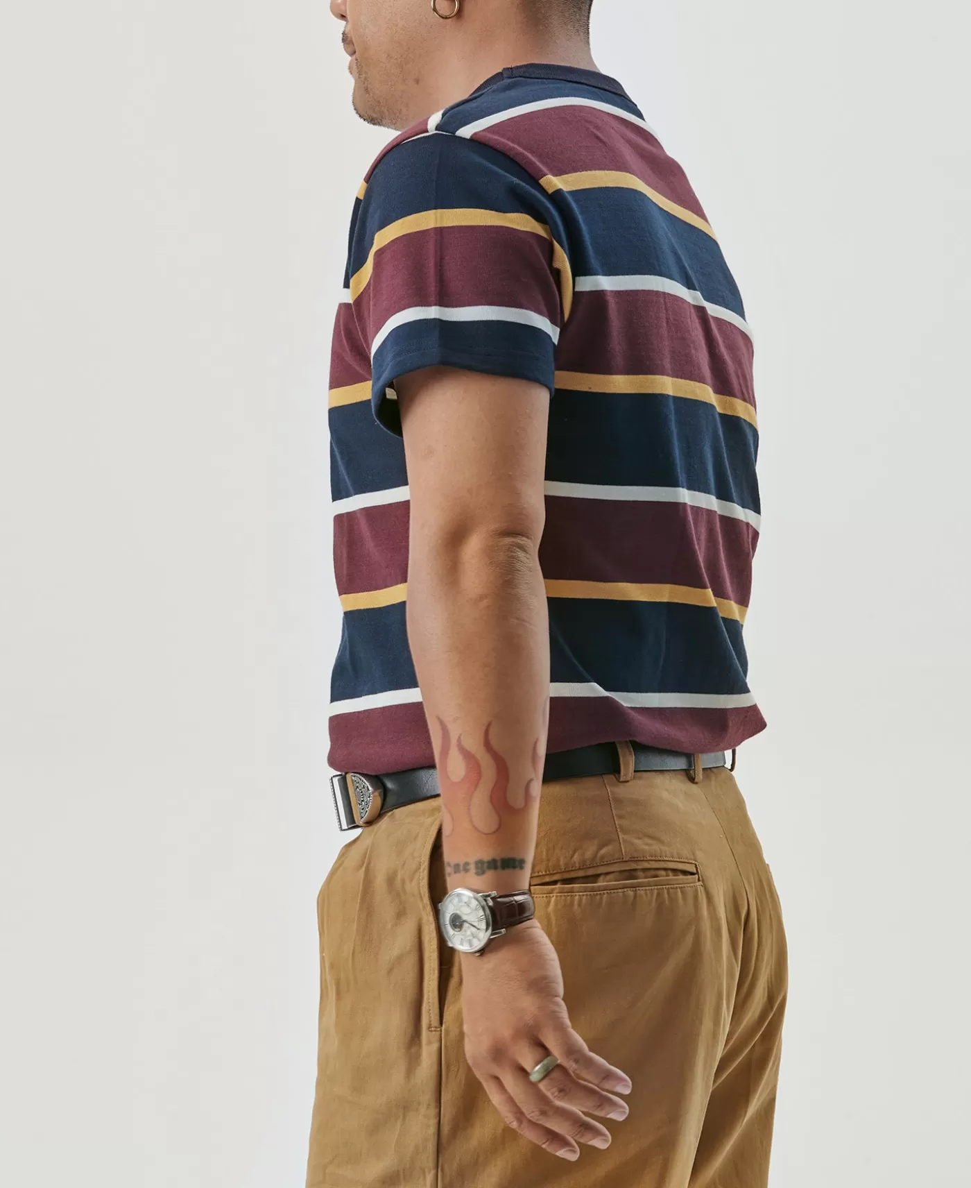 oz_ivy_style_striped_tshirt__burgundy_rednavy_5.webp Discount 9.8 oz IVY Style Striped T-Shirt - Short Sleeve T-Shirts