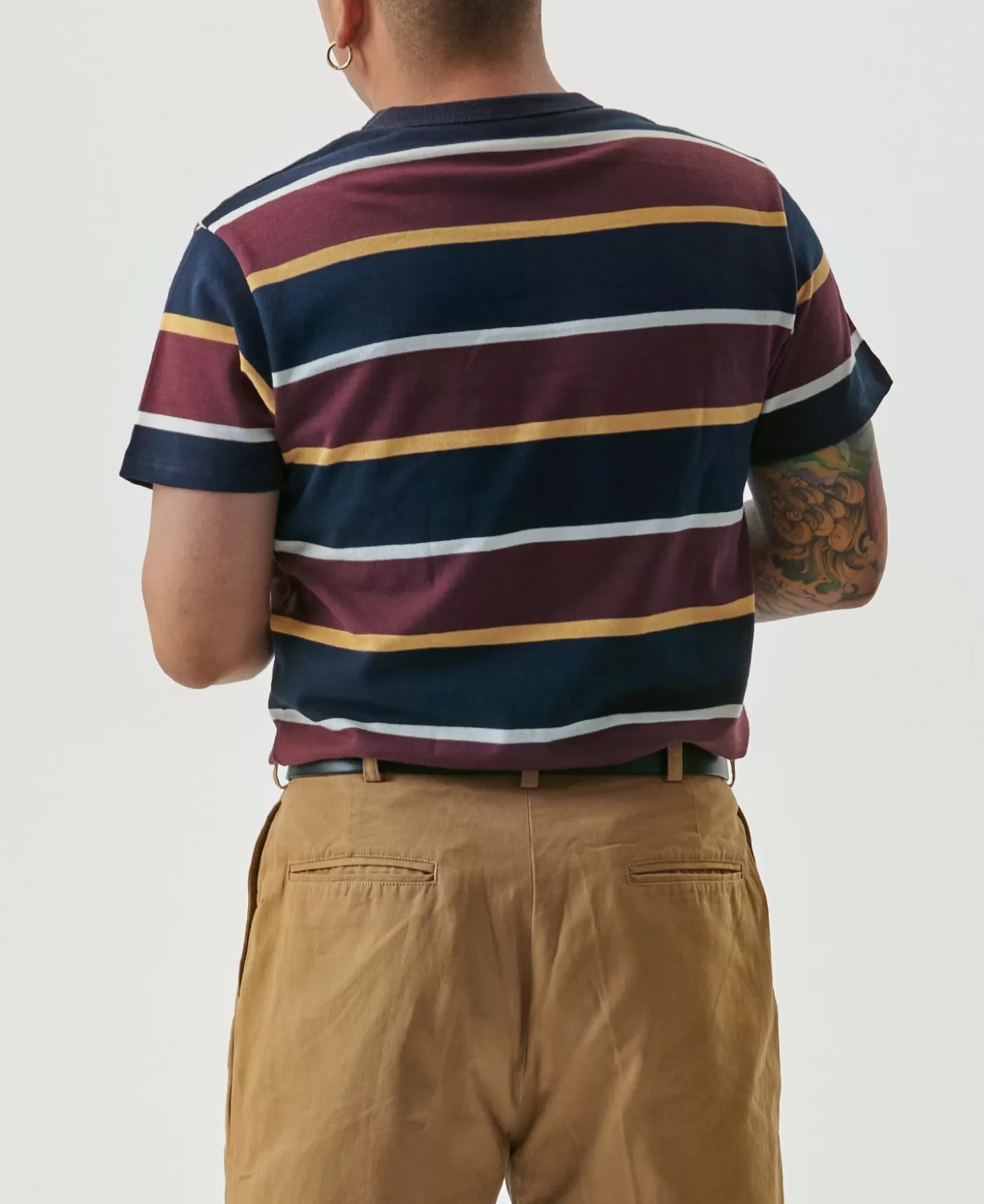 oz_ivy_style_striped_tshirt__burgundy_rednavy_6.webp Discount 9.8 oz IVY Style Striped T-Shirt - Short Sleeve T-Shirts
