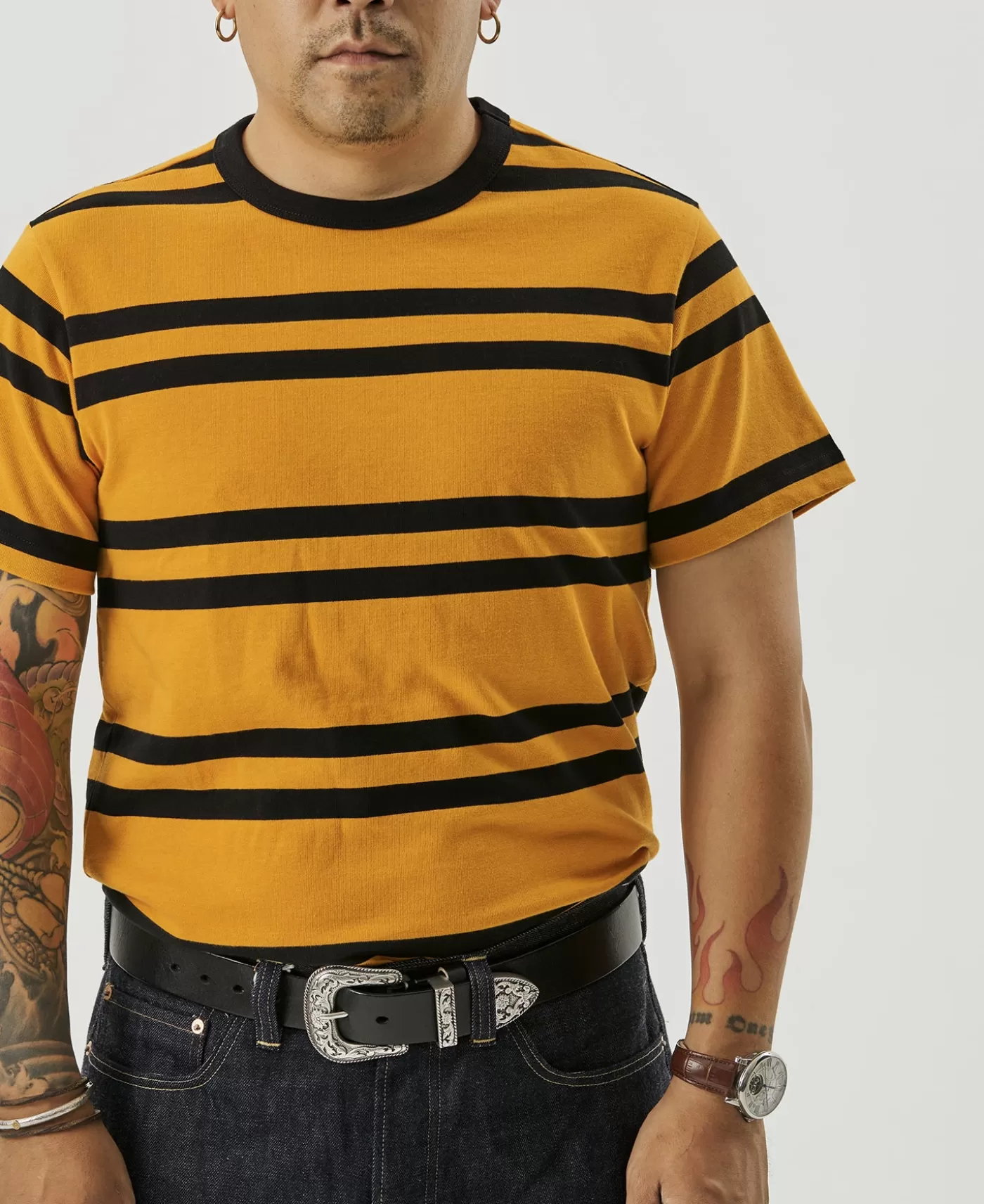 oz_ivy_style_striped_tshirt__yellowblack_2.webp Hot 9.8 oz IVY Style Striped T-Shirt - Short Sleeve T-Shirts