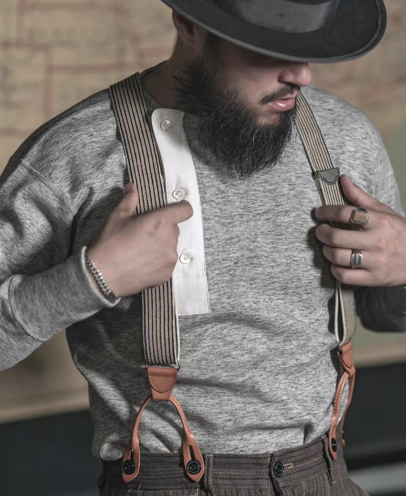 oz_side_closing_henley_shirt__gray_4.webp New 14 oz Side Closing Henley Shirt - Long Sleeve T-Shirts | Henleys