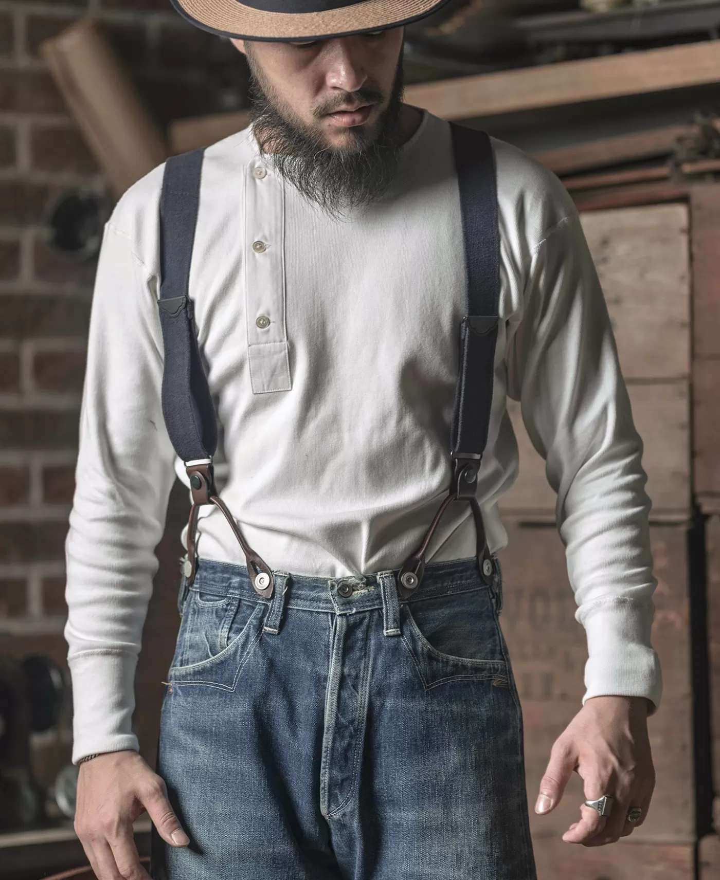 oz_side_closing_henley_shirt__white_3.webp Best 14 oz Side Closing Henley Shirt - Long Sleeve T-Shirts | Henleys