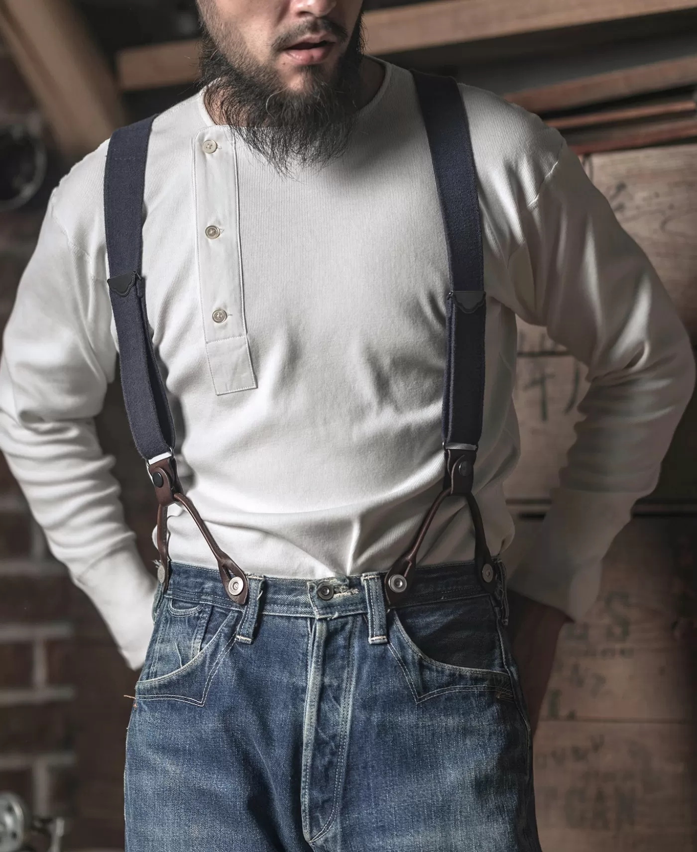 oz_side_closing_henley_shirt__white_4.webp Best 14 oz Side Closing Henley Shirt - Long Sleeve T-Shirts | Henleys