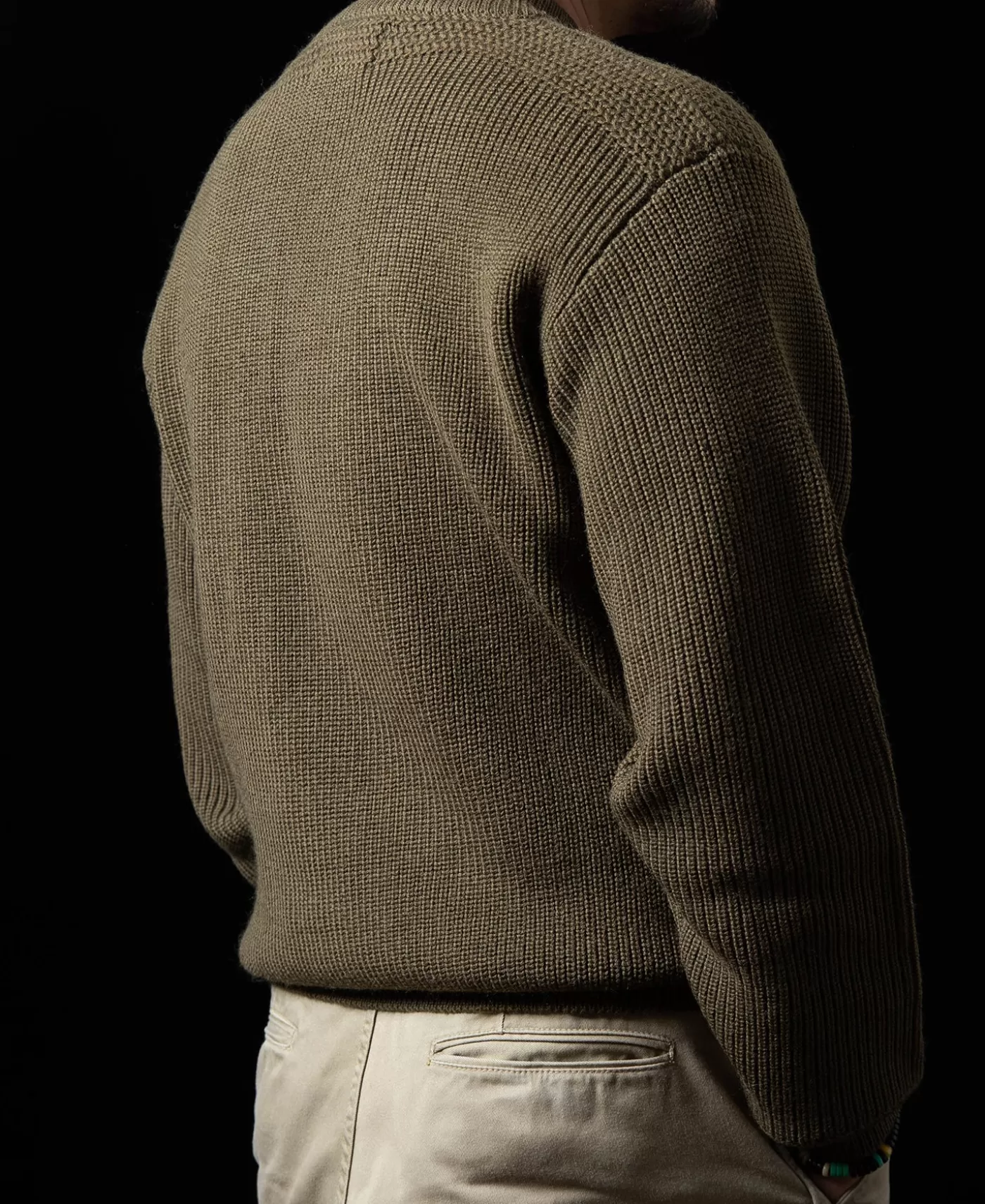 prewar_model_usn_woolen_sweater__olive_4.webp Shop Pre-War Model USN Woolen Sweater - Knitwear