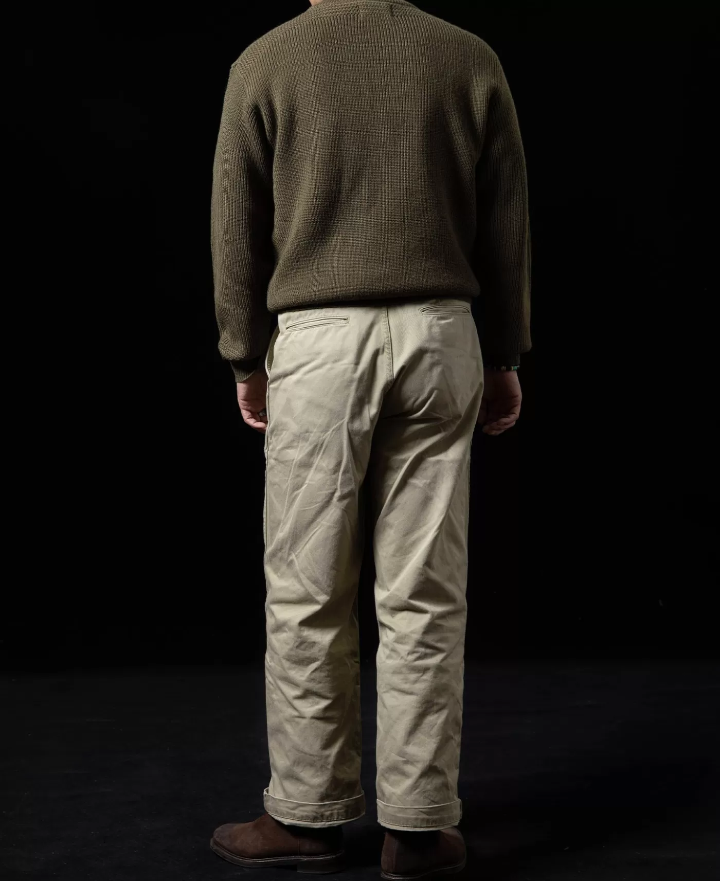 prewar_model_usn_woolen_sweater__olive_7.webp Shop Pre-War Model USN Woolen Sweater - Knitwear