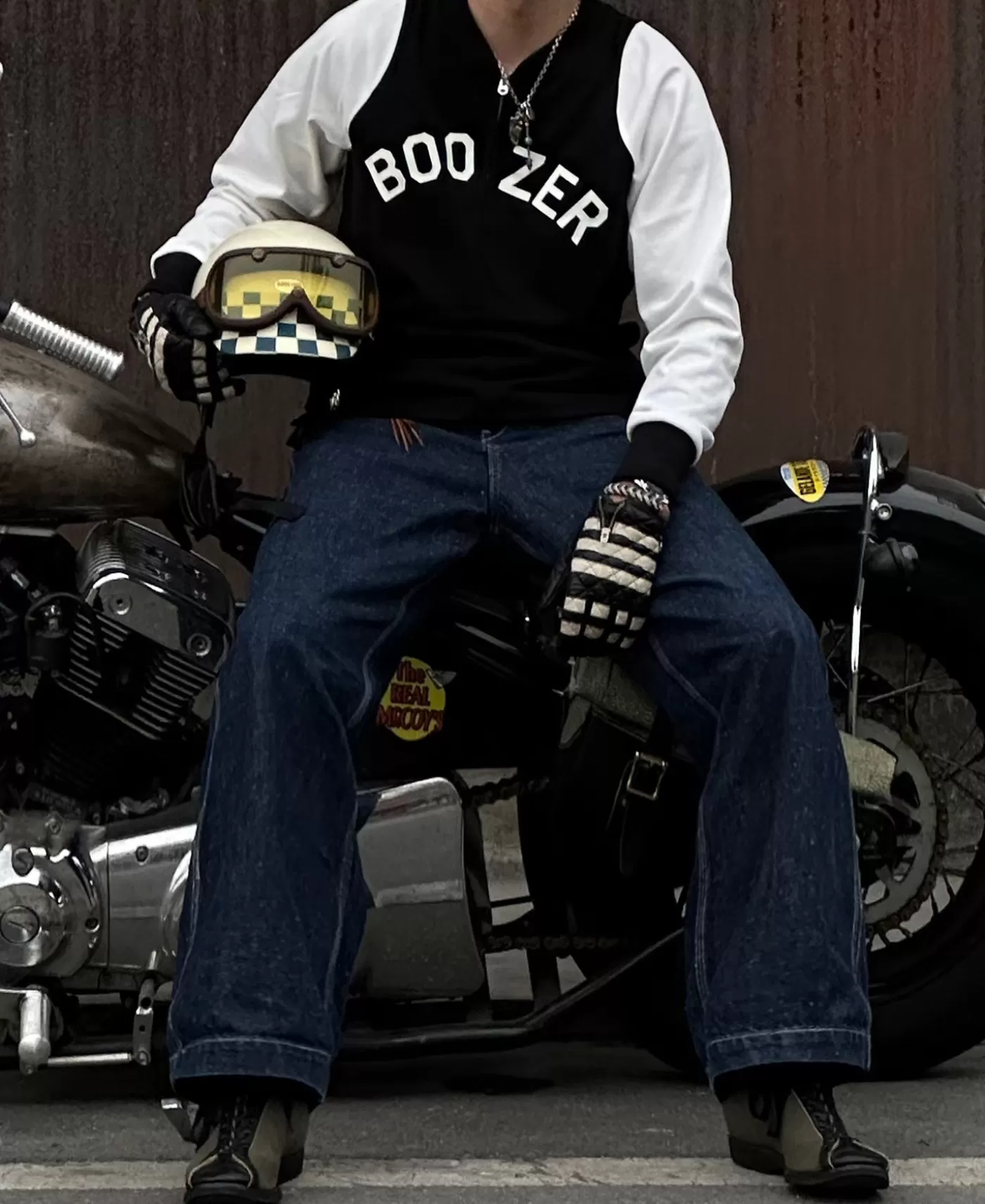 quarterzip_rider_printed_long_sleeve_tshirt__white_2.webp Store Quarter-Zip Rider Printed Long Sleeve T-Shirt - White Long Sleeve T-Shirts | Graphic T-Shirts