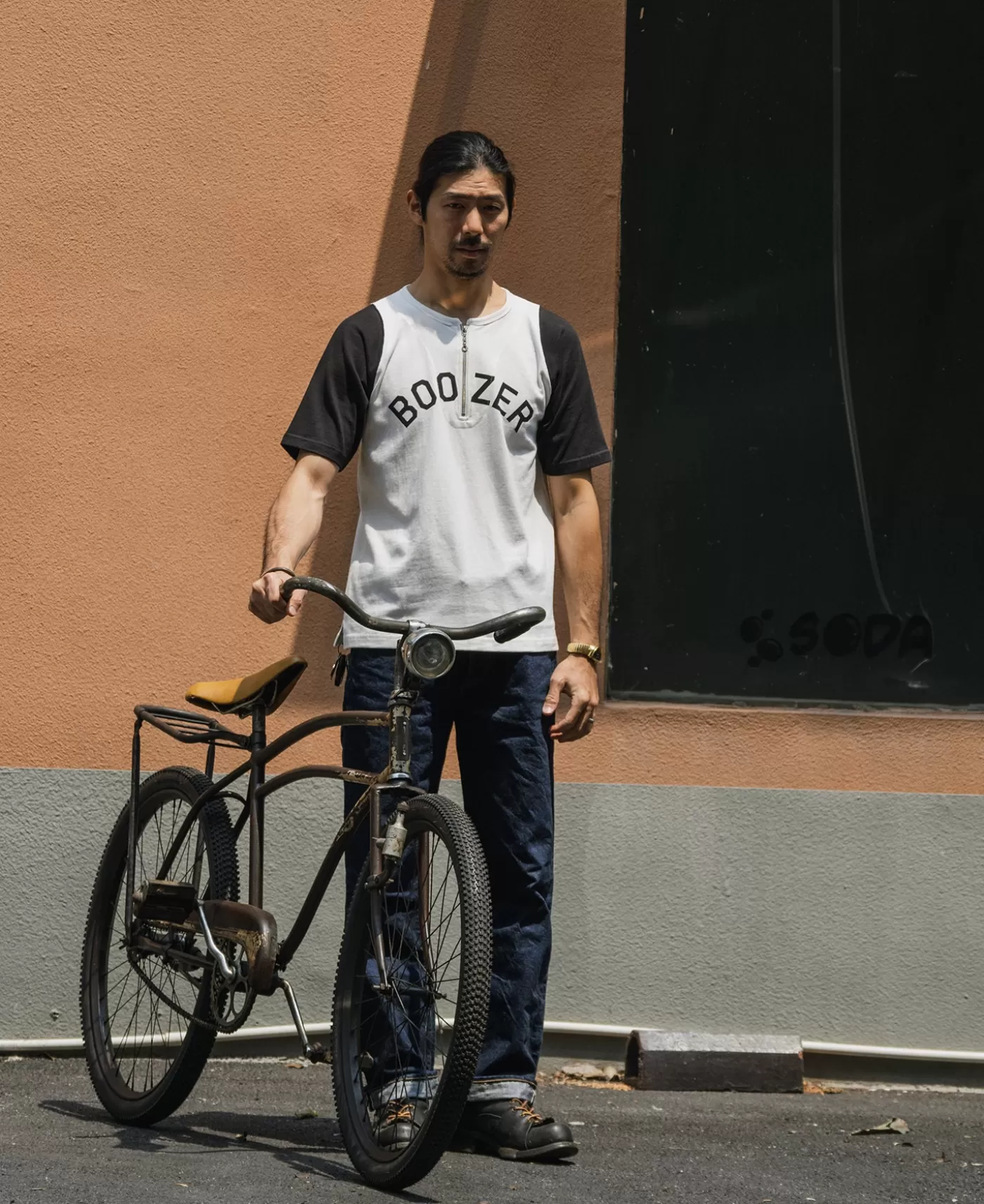 quarterzip_rider_printed_raglan_sleeve_tshirt__white_3.webp Online Quarter-Zip Rider Printed Raglan Sleeve T-Shirt - White Graphic T-Shirts | Short Sleeve T-Shirts