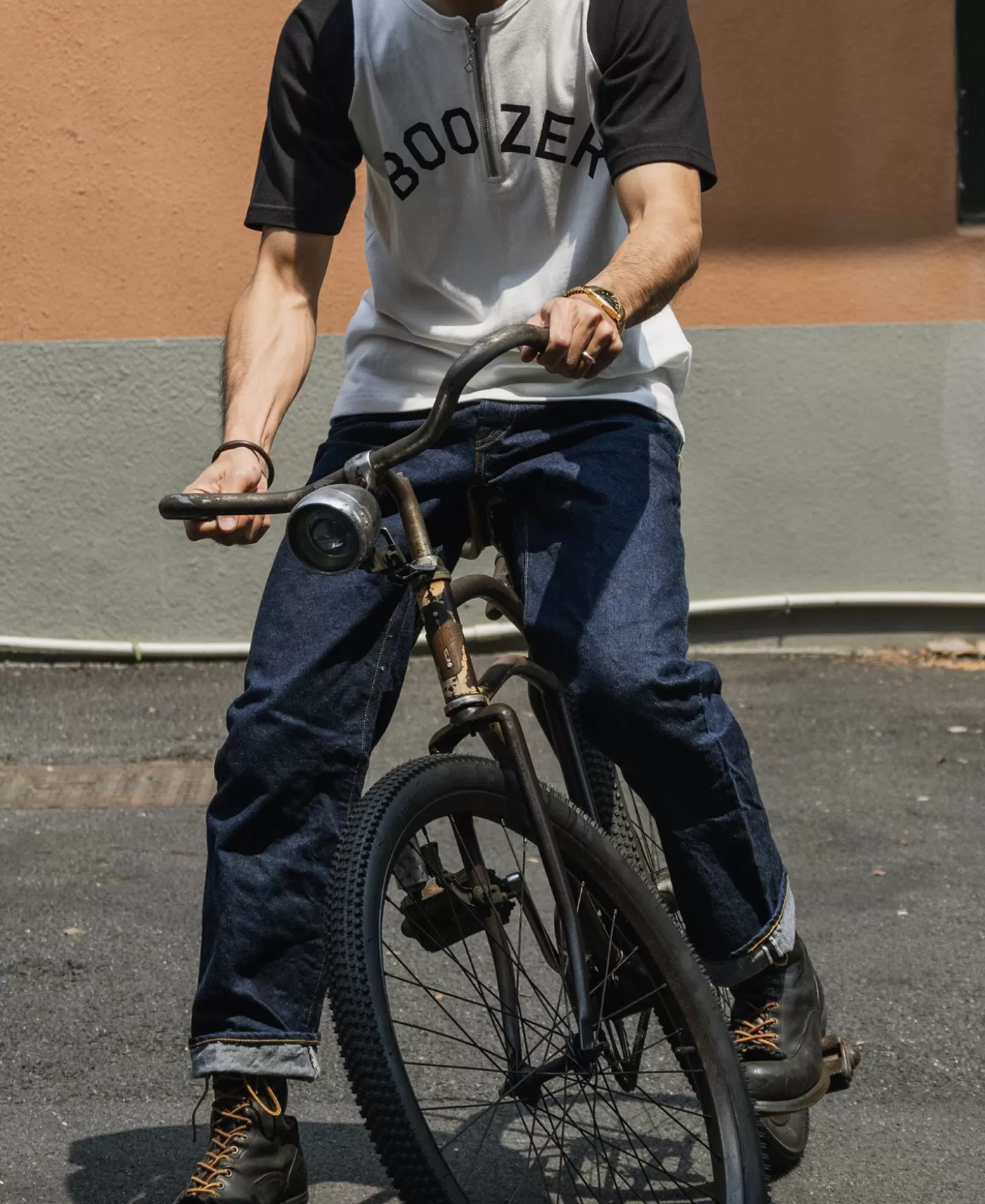 quarterzip_rider_printed_raglan_sleeve_tshirt__white_4.webp Online Quarter-Zip Rider Printed Raglan Sleeve T-Shirt - White Graphic T-Shirts | Short Sleeve T-Shirts