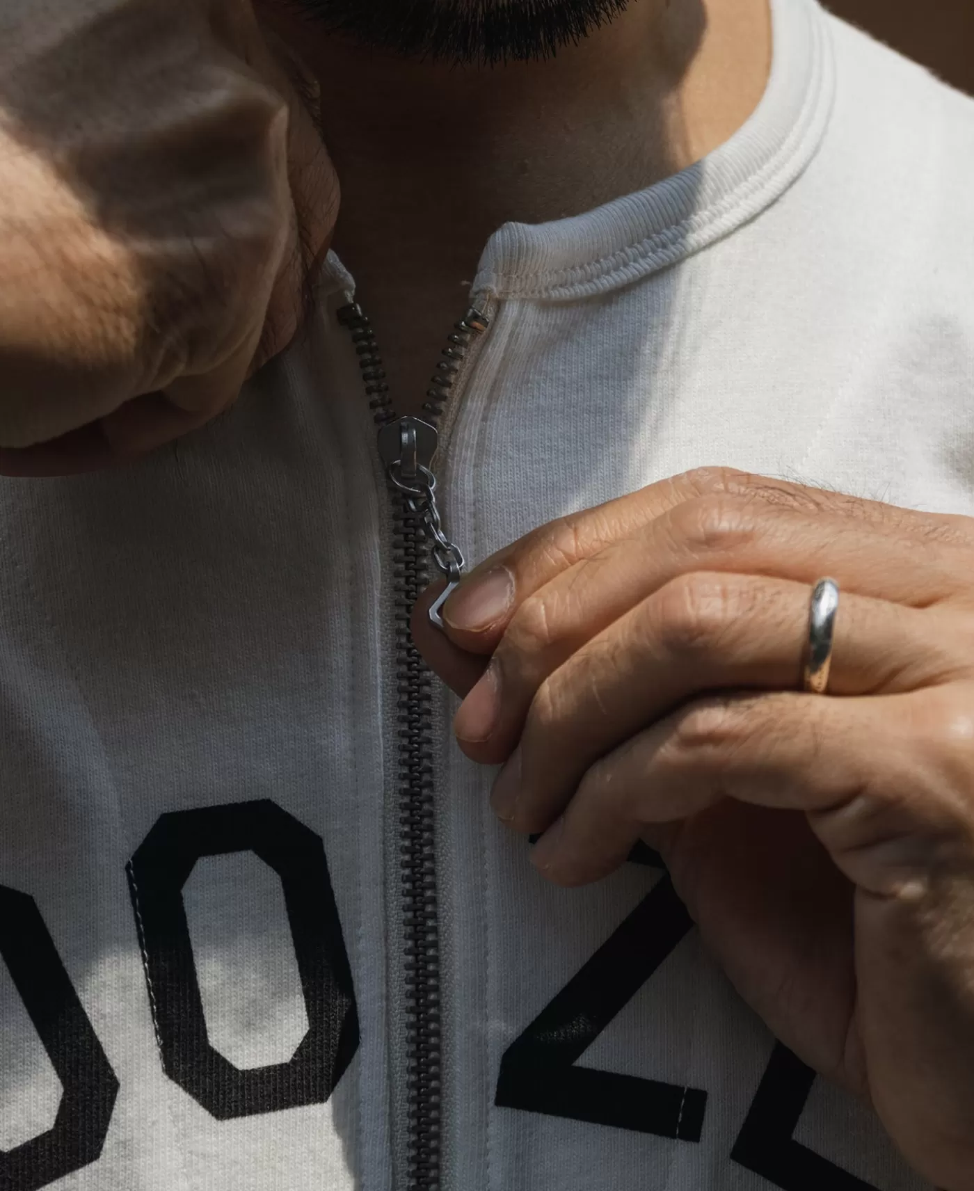 quarterzip_rider_printed_raglan_sleeve_tshirt__white_5.webp Online Quarter-Zip Rider Printed Raglan Sleeve T-Shirt - White Graphic T-Shirts | Short Sleeve T-Shirts