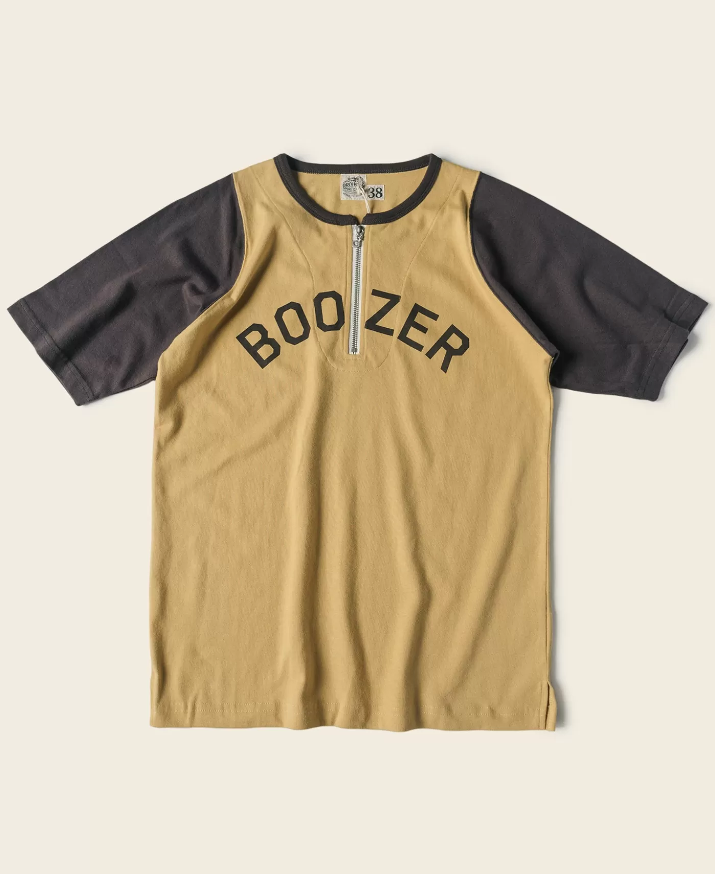 Fashion Quarter-Zip Rider Printed Raglan Sleeve T-Shirt - Yellow Short Sleeve T-Shirts | Graphic T-Shirts