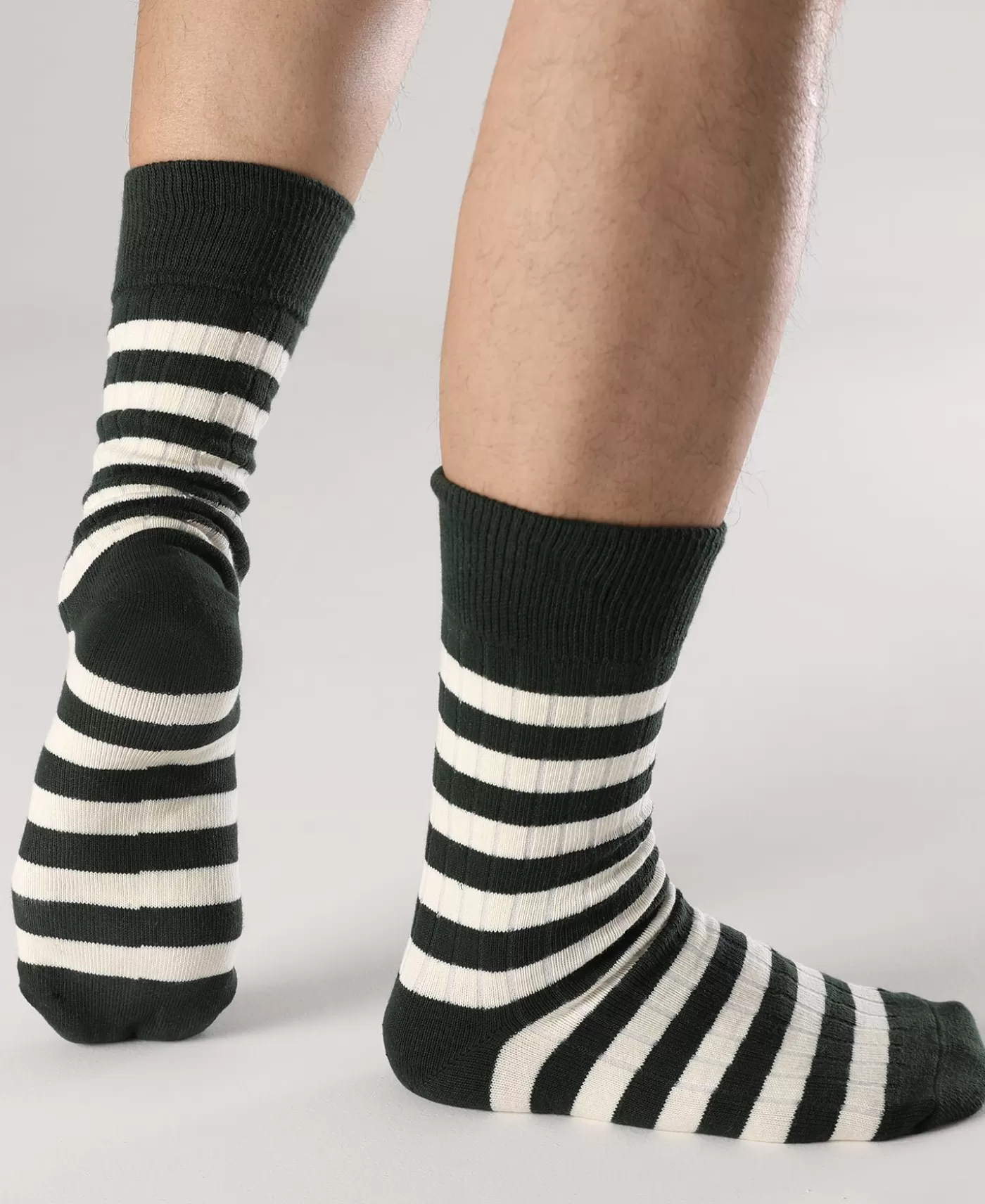 retro_striped_cotton_socks__greenwhite_3.webp Best Retro Striped Cotton Socks - Socks