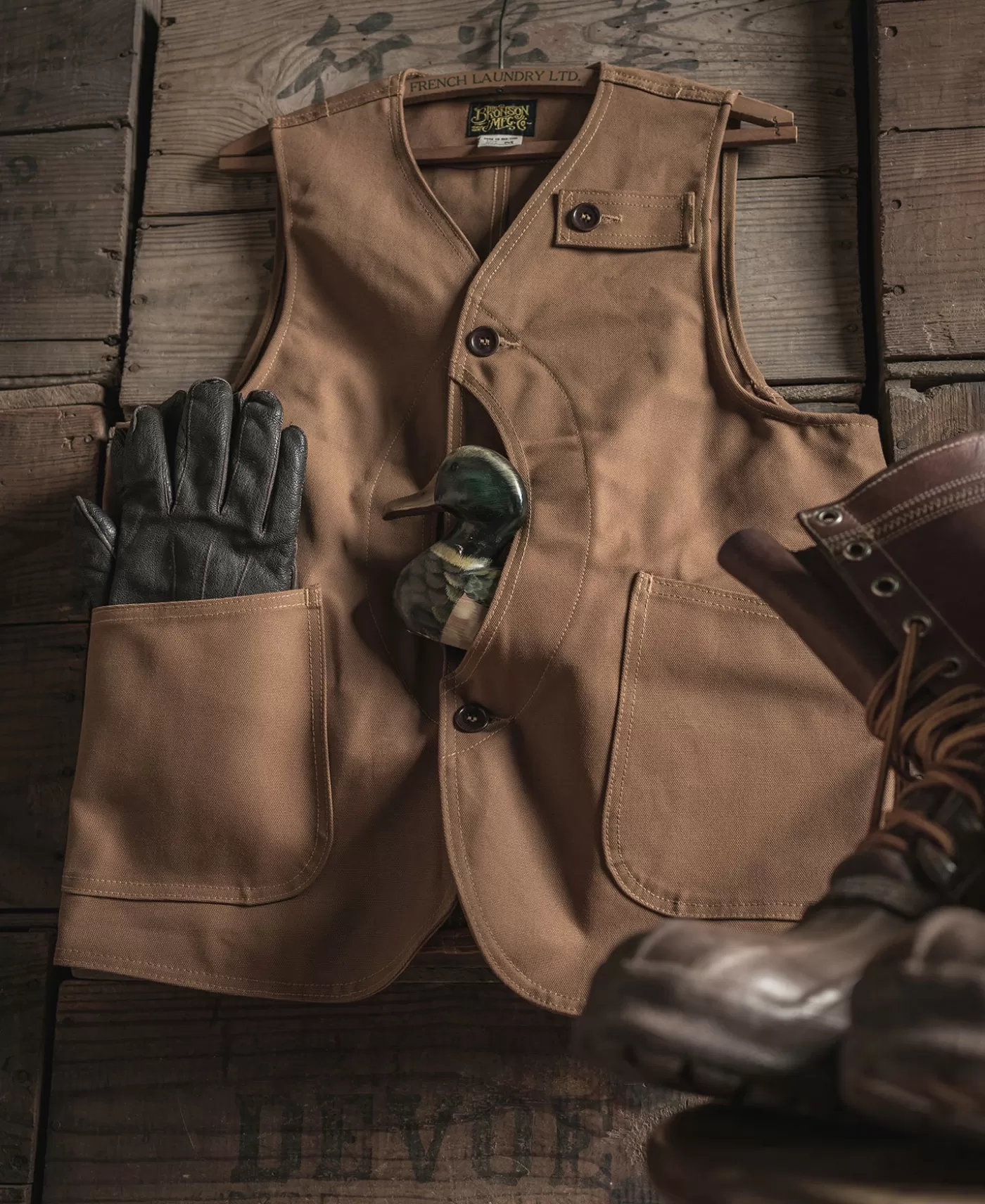 s_heavyweight_canvas_game_pocket_hunting_vest__khaki_5.webp Fashion 1930s Heavyweight Canvas Game Pocket Hunting Vest - Vests