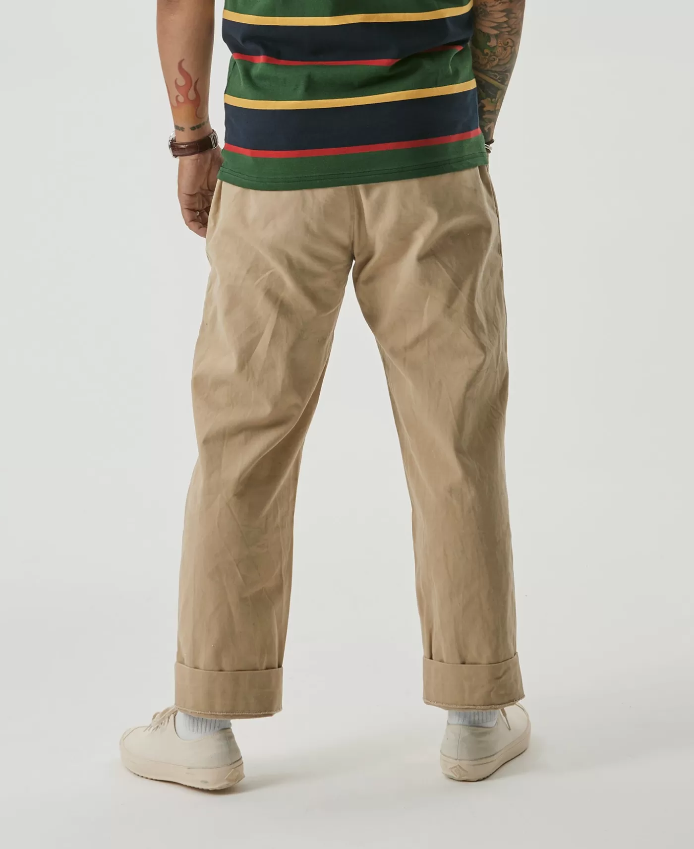 s_ivy_style_double_pleated_chino_trousers__khaki_4.webp Online 1930s IVY Style Double Pleated Chino Trousers - Pants & Trousers