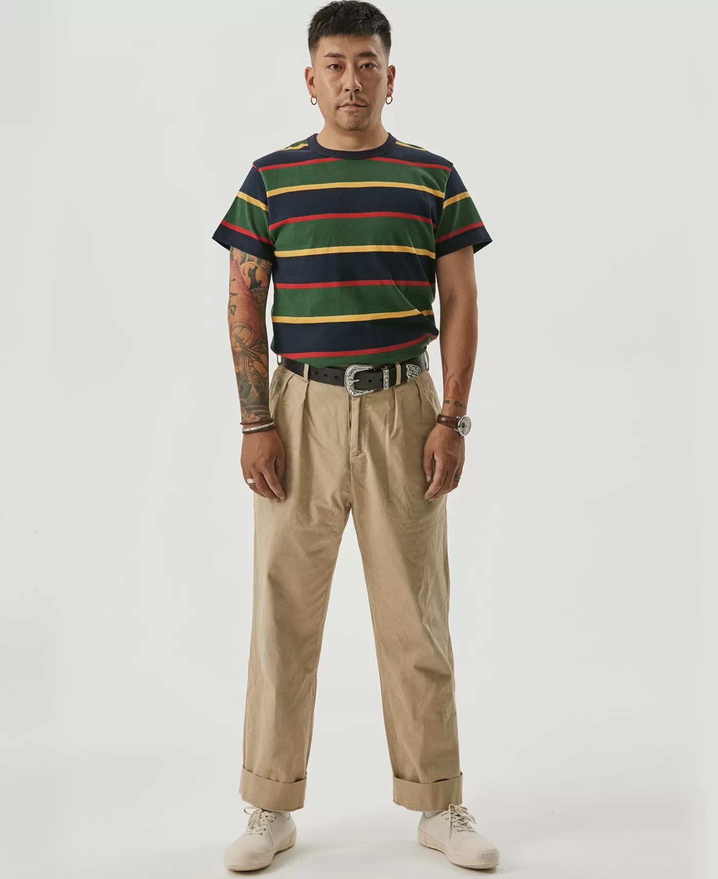 s_ivy_style_double_pleated_chino_trousers__khaki_5.webp Online 1930s IVY Style Double Pleated Chino Trousers - Pants & Trousers