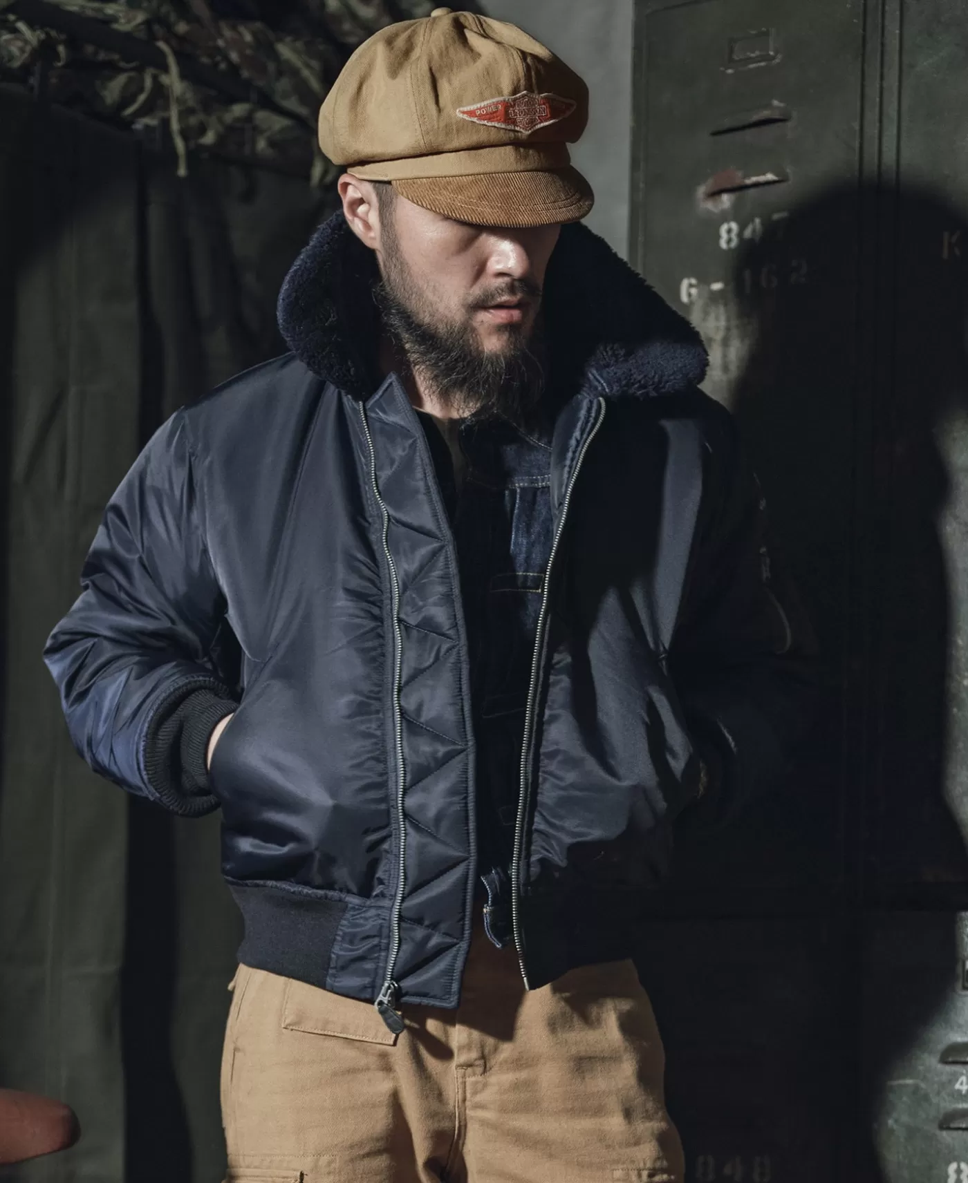 s_mc_motorcycle_biker_cap_3.webp Shop 1950s M.C. Motorcycle Biker Cap Hats & Caps