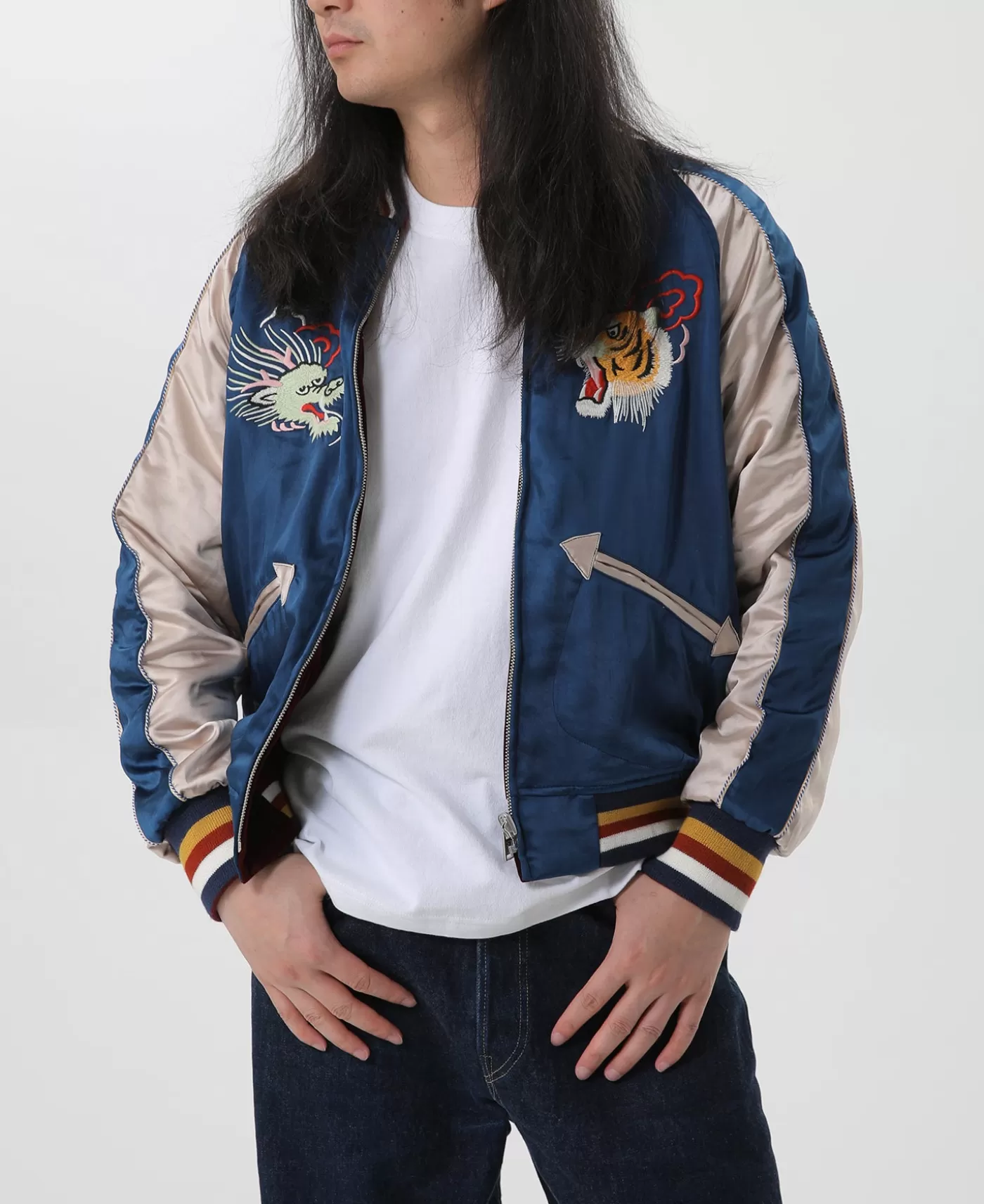 s_reversible_acetate_souvenir_jacket__dragon_tiger_falcon_2.webp Shop 1950s Reversible Acetate Souvenir Jacket - Dragon Tiger Falcon Jackets & Coats