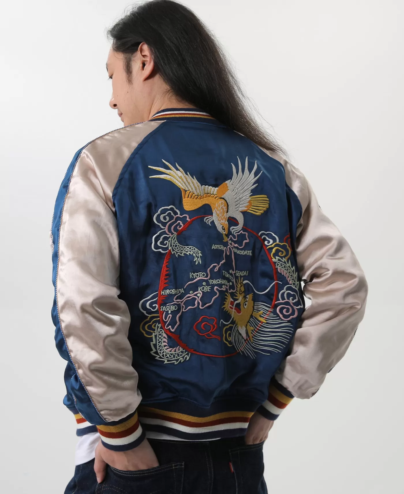 s_reversible_acetate_souvenir_jacket__dragon_tiger_falcon_3.webp Shop 1950s Reversible Acetate Souvenir Jacket - Dragon Tiger Falcon Jackets & Coats