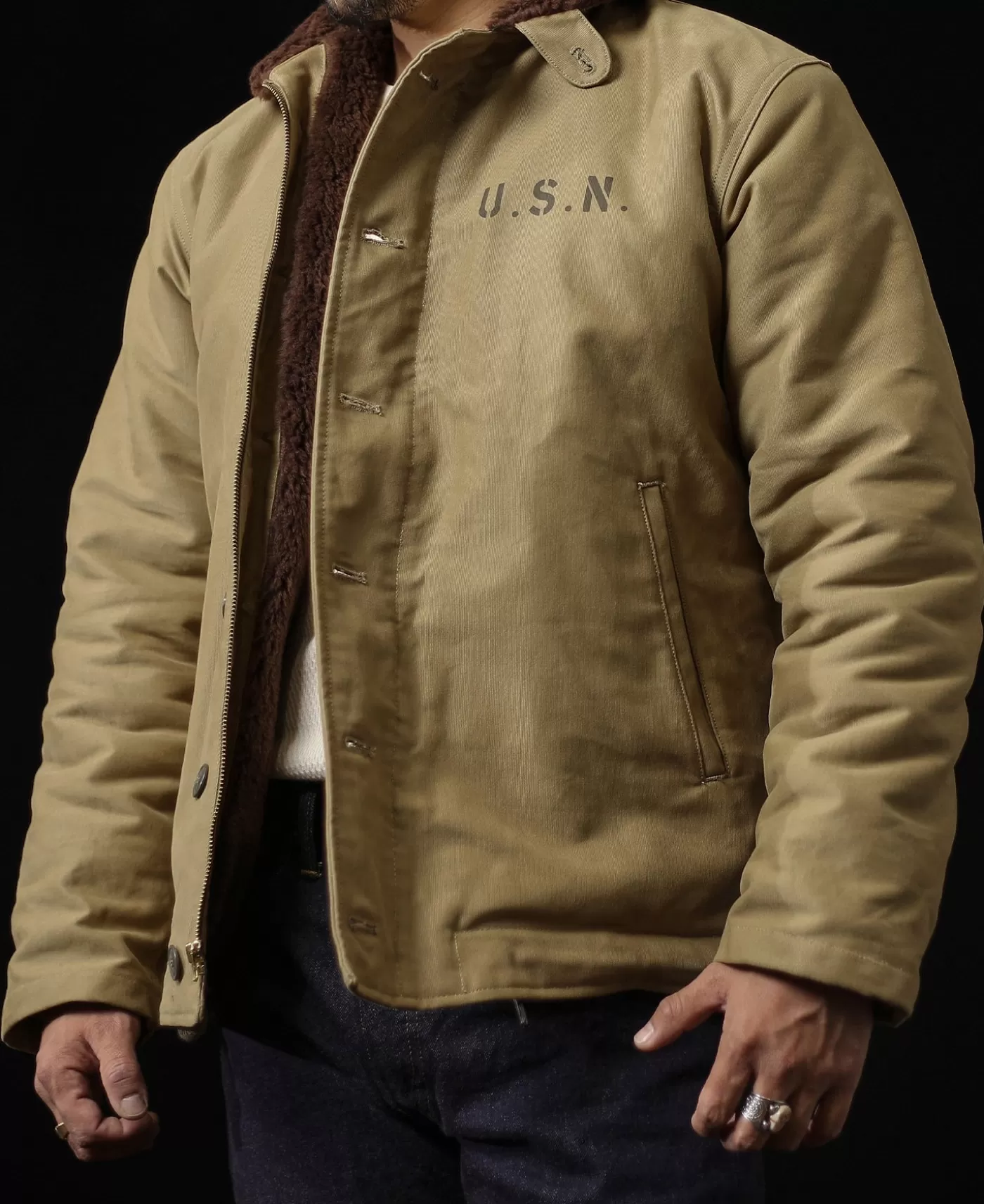 s_us_navy_n_deck_jacket__costeffective_version_3.webp Shop 1940s US Navy N-1 Deck Jacket - Cost-effective Version Jackets & Coats