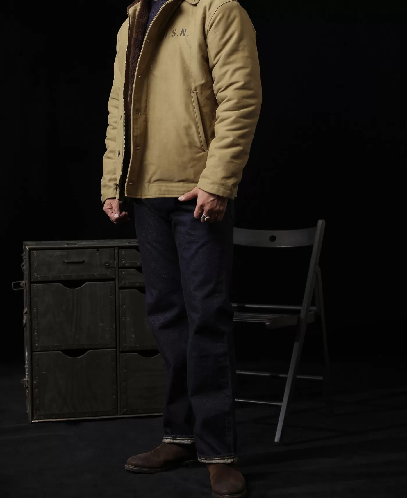 s_us_navy_n_deck_jacket__costeffective_version_6.webp Shop 1940s US Navy N-1 Deck Jacket - Cost-effective Version Jackets & Coats