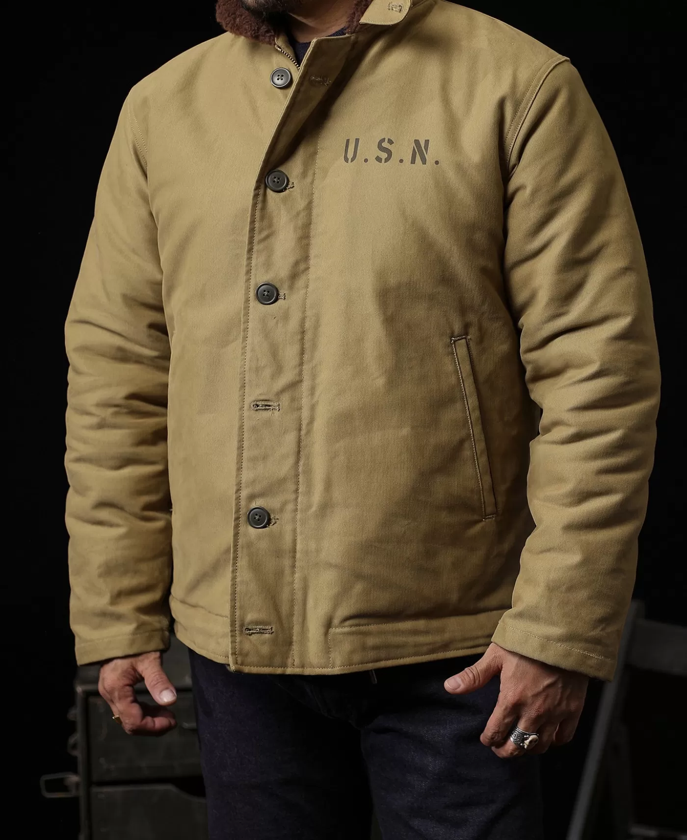 s_us_navy_n_deck_jacket__costeffective_version_7.webp Shop 1940s US Navy N-1 Deck Jacket - Cost-effective Version Jackets & Coats
