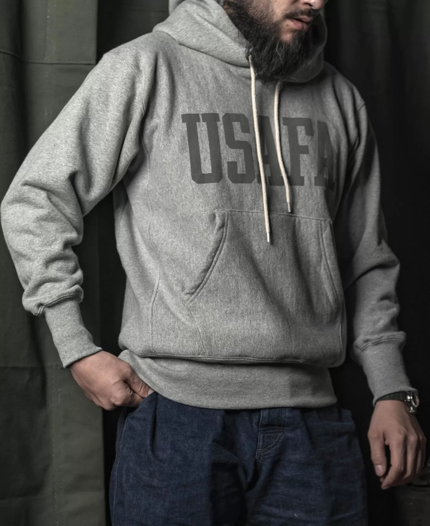 s_usafa__oz_reverse_weave_hoodie__gray_2.webp Fashion 1970s USAFA 18 oz Reverse Weave Hoodie - Sweatshirts & Hoodies